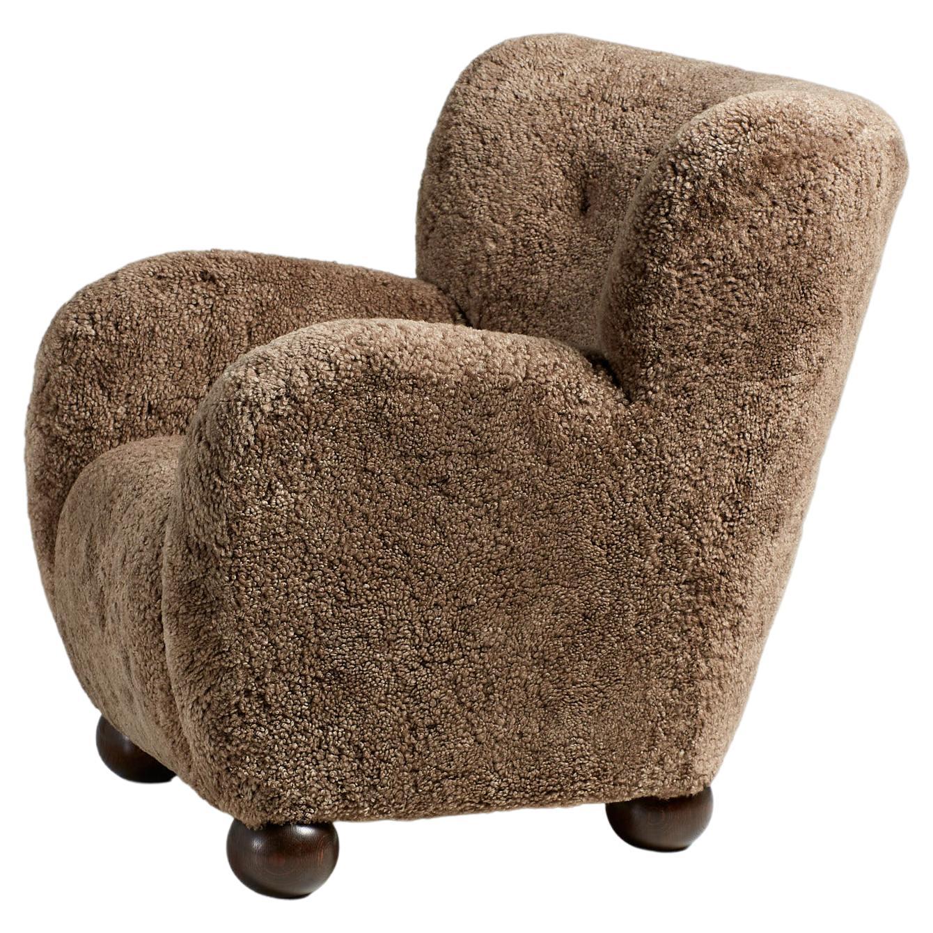 Custom Made Sheepskin Karu Armchair For Sale