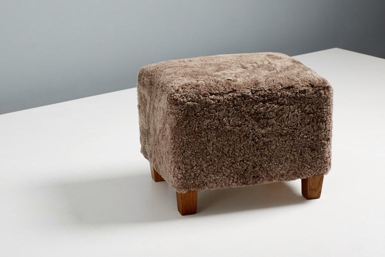 Custom Made Sheepskin Karu Armchair & Ottoman In New Condition For Sale In London, GB