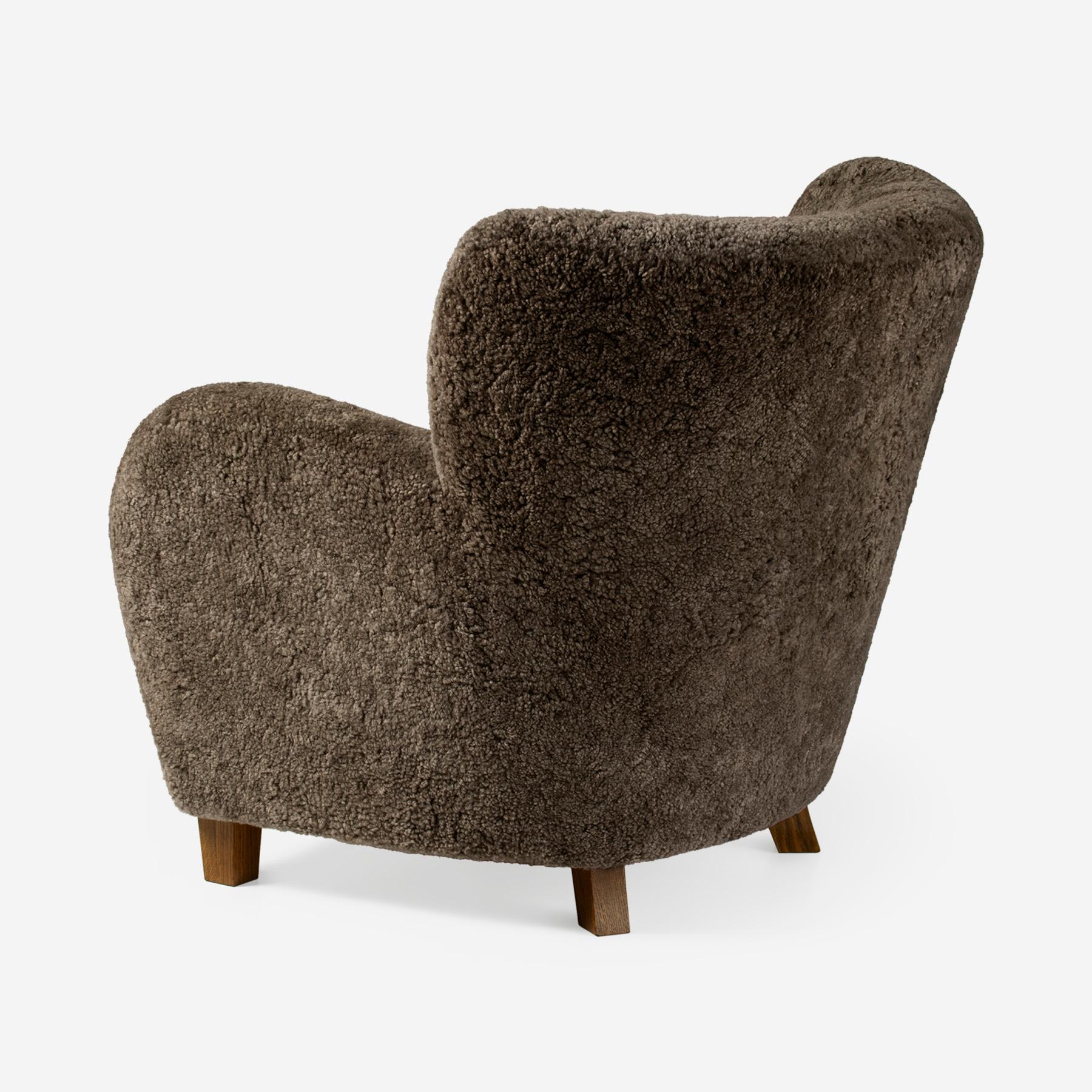 Custom Made Sheepskin Karu Armchair & Ottoman For Sale 3