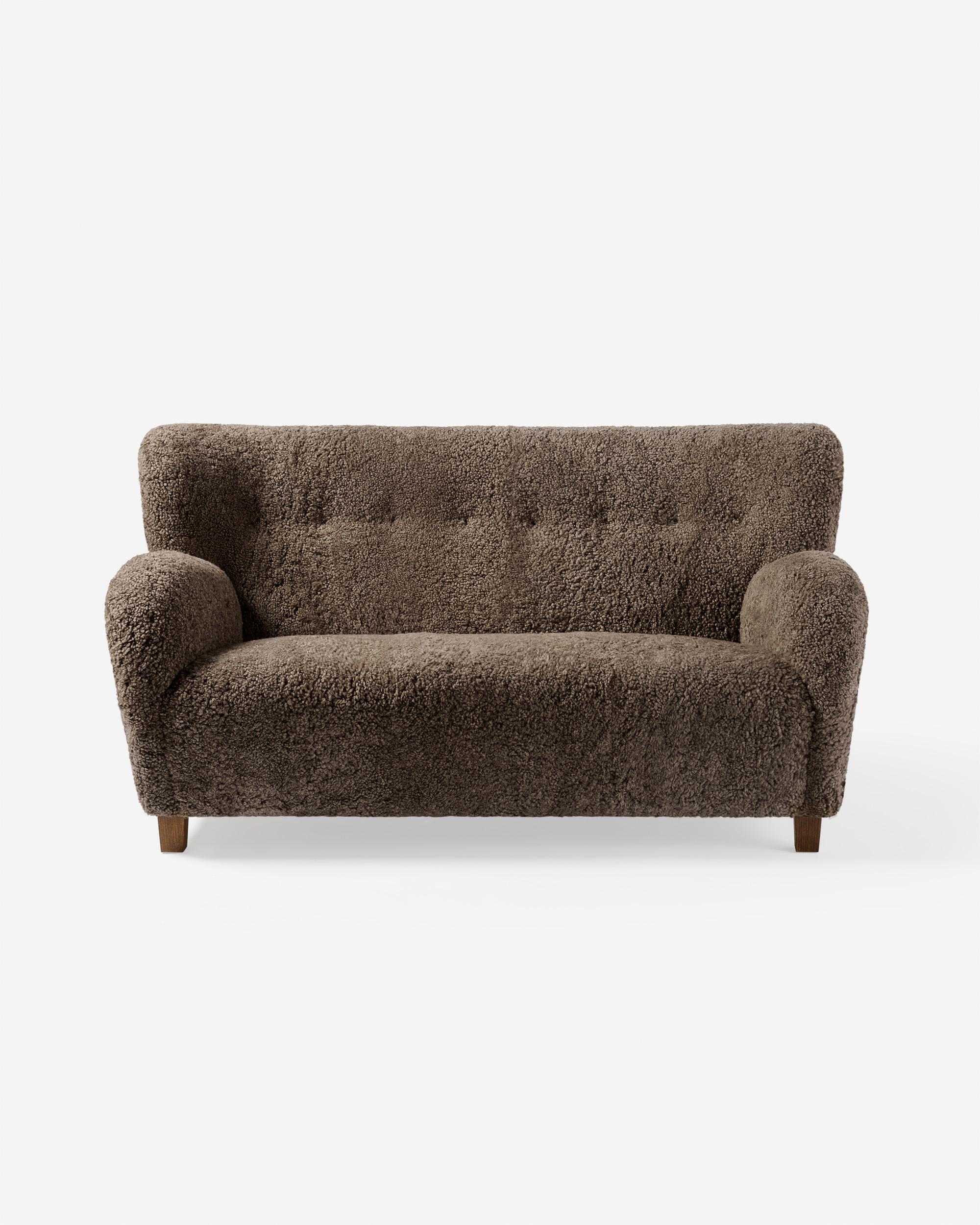 Scandinavian Modern Custom Made Sheepskin Karu Sofa by Dagmar For Sale