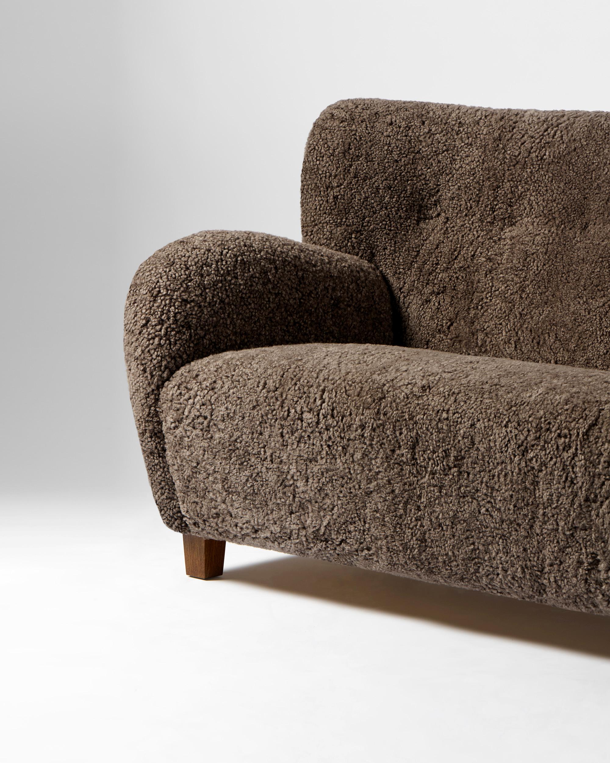 Custom Made Sheepskin Karu Sofa by Dagmar In New Condition For Sale In London, England