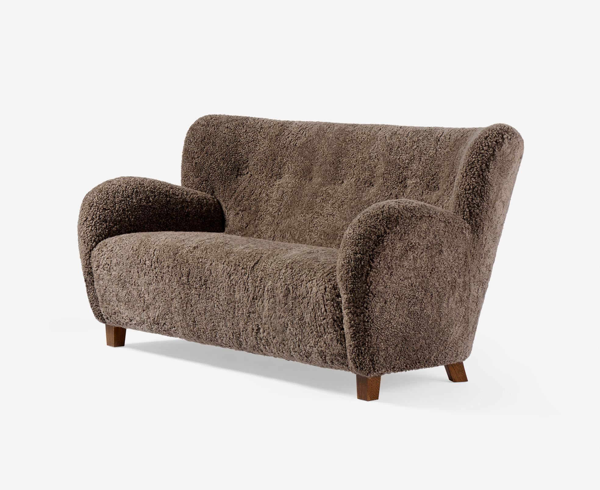 Contemporary Custom Made Sheepskin Karu Sofa by Dagmar For Sale
