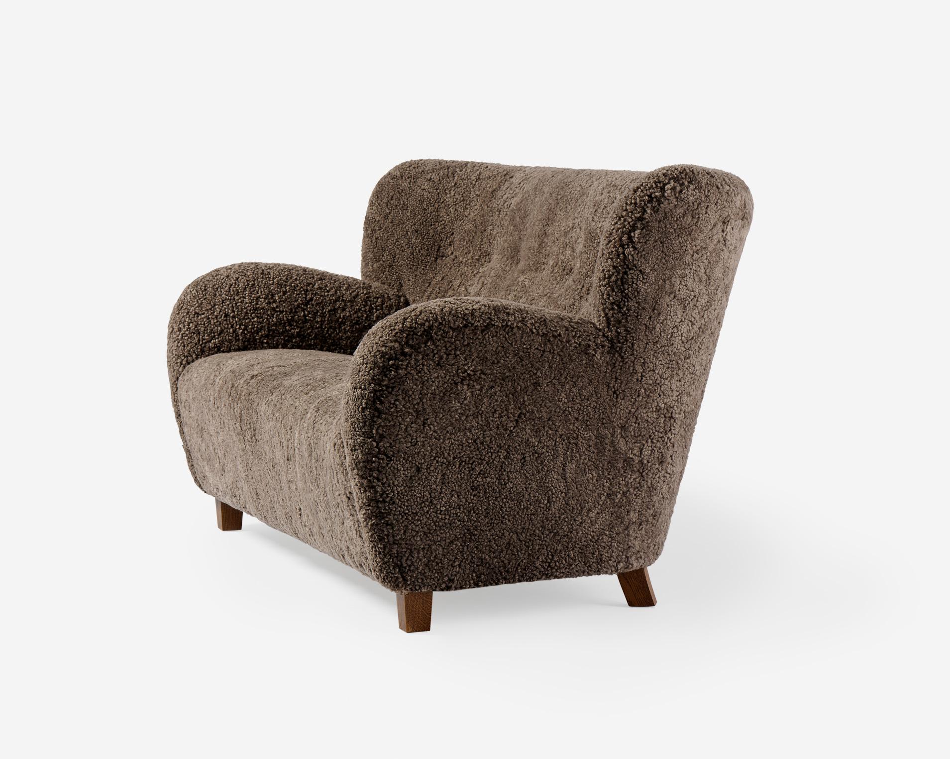 Custom Made Sheepskin Karu Sofa by Dagmar For Sale 1