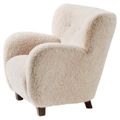 Retro Custom Made Sheepskin Lounge Chair