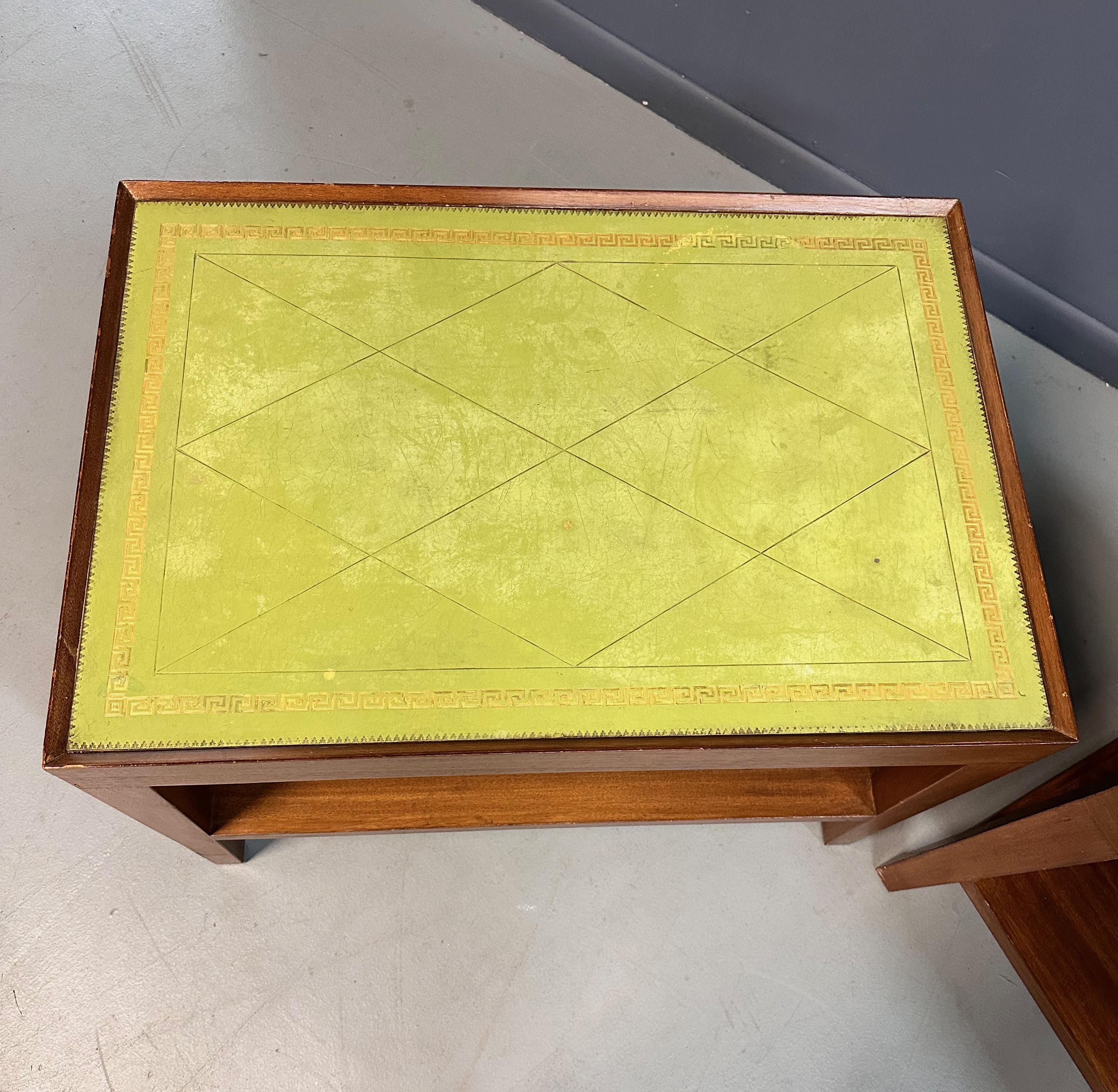20th Century Custom Made Side Tables w/Leather Tops From The House of The Late Gene Wilder For Sale