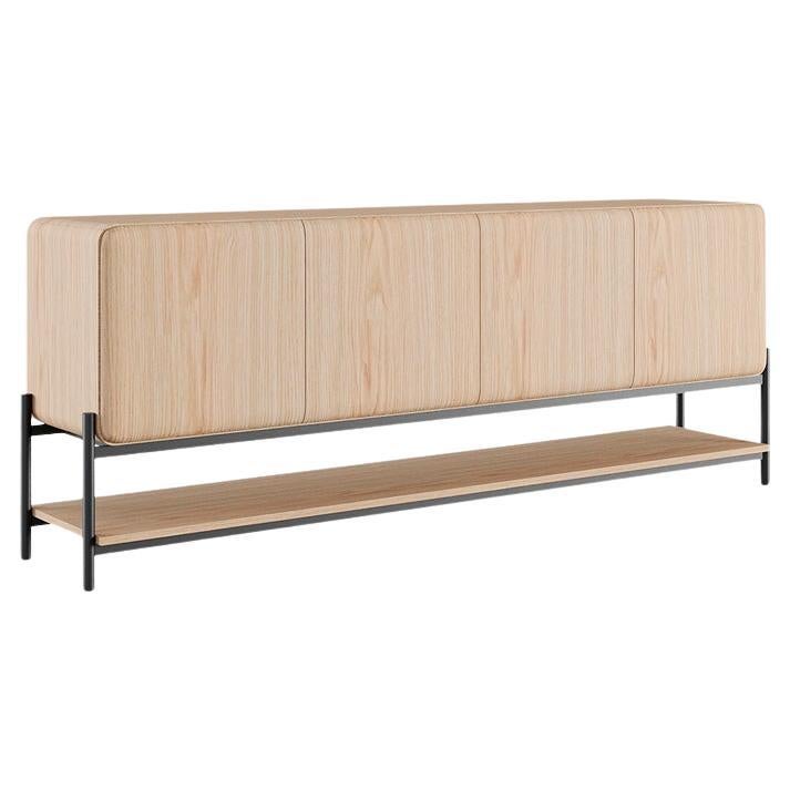 Custom Made Sideboard With Lower Shelf & Cutlery Drawer In Matte Oak