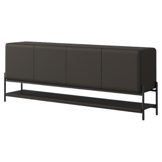 CUSTOM MADE avec étagère inférieure en laque gris foncé mat