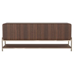 Custom Made Sideboard With Lower Shelf & Cutlery Drawer In Matte Walnut
