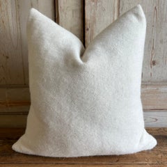 Custom Made Snow White Alpaca Wool Accent Pillow with Insert