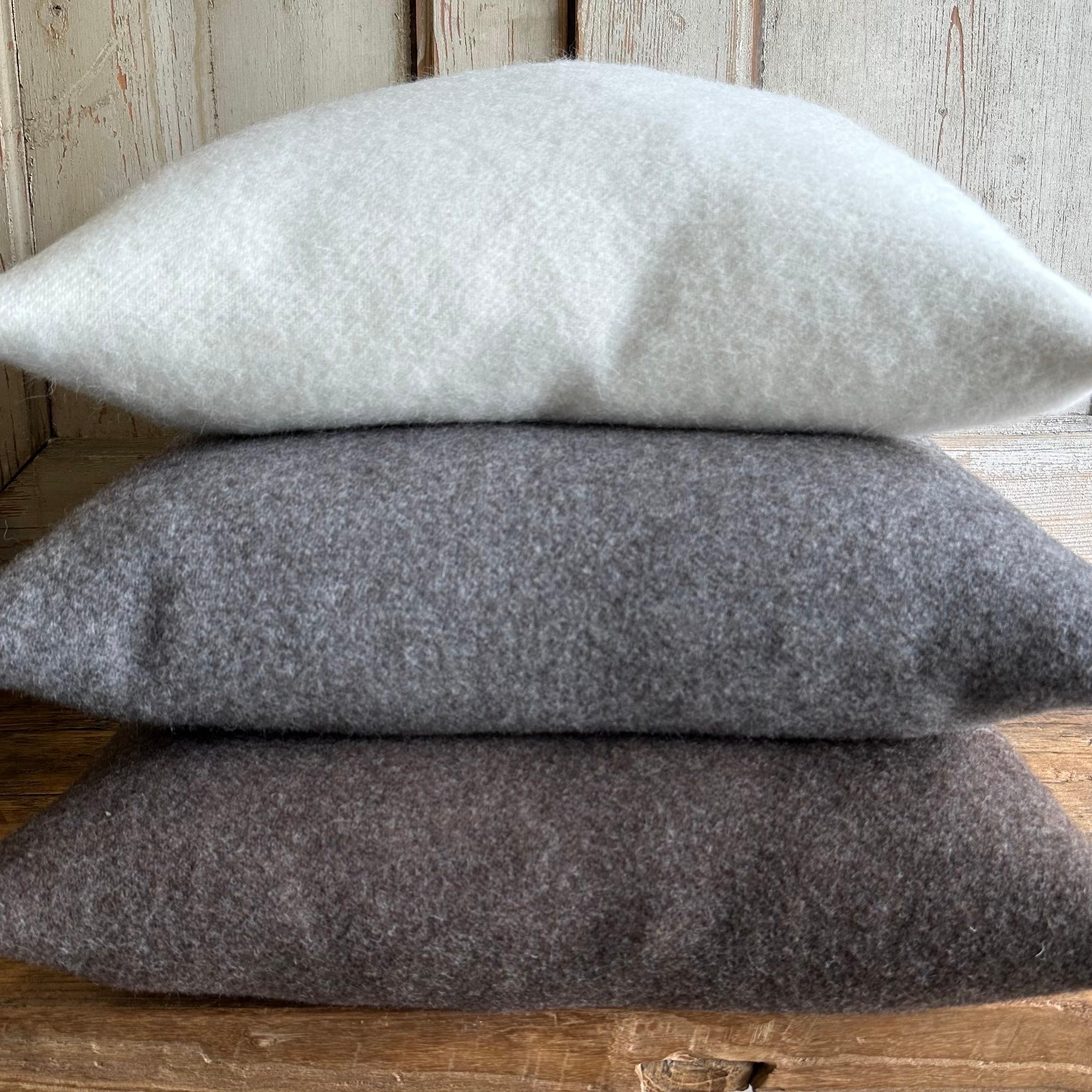 Custom Made Snow White Alpaca Wool Lumbar Pillow with Insert For Sale 3