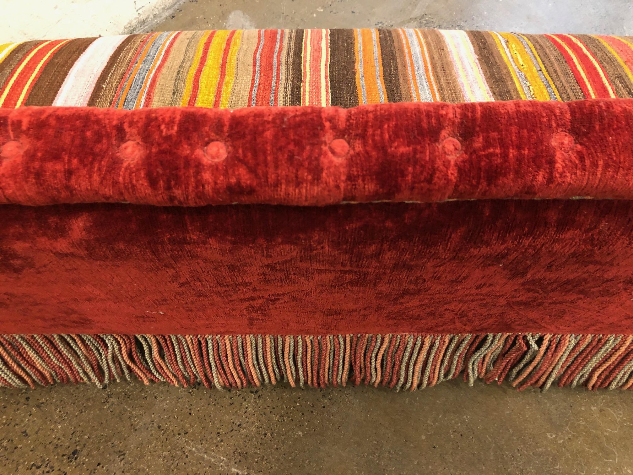 Custom Made Sofa in Vintage Flat-Woven Kilim 1