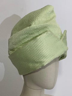 Custom Made Spring/Summer Celadon Quilted Silk Toque / Turban