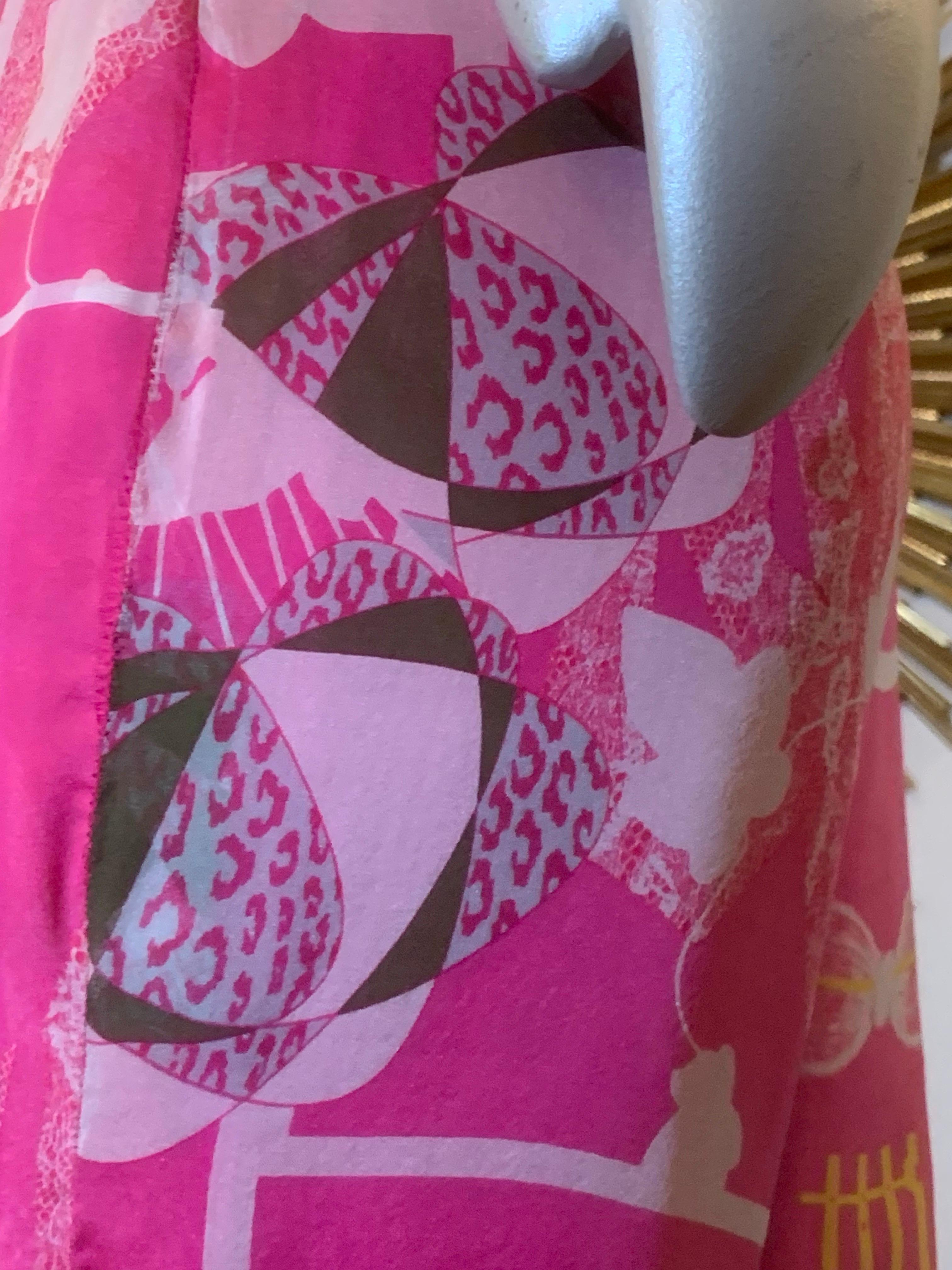 Pantalon en soie du printemps/été sur mesure imprimé Ungaro graphique et floral en vente 6