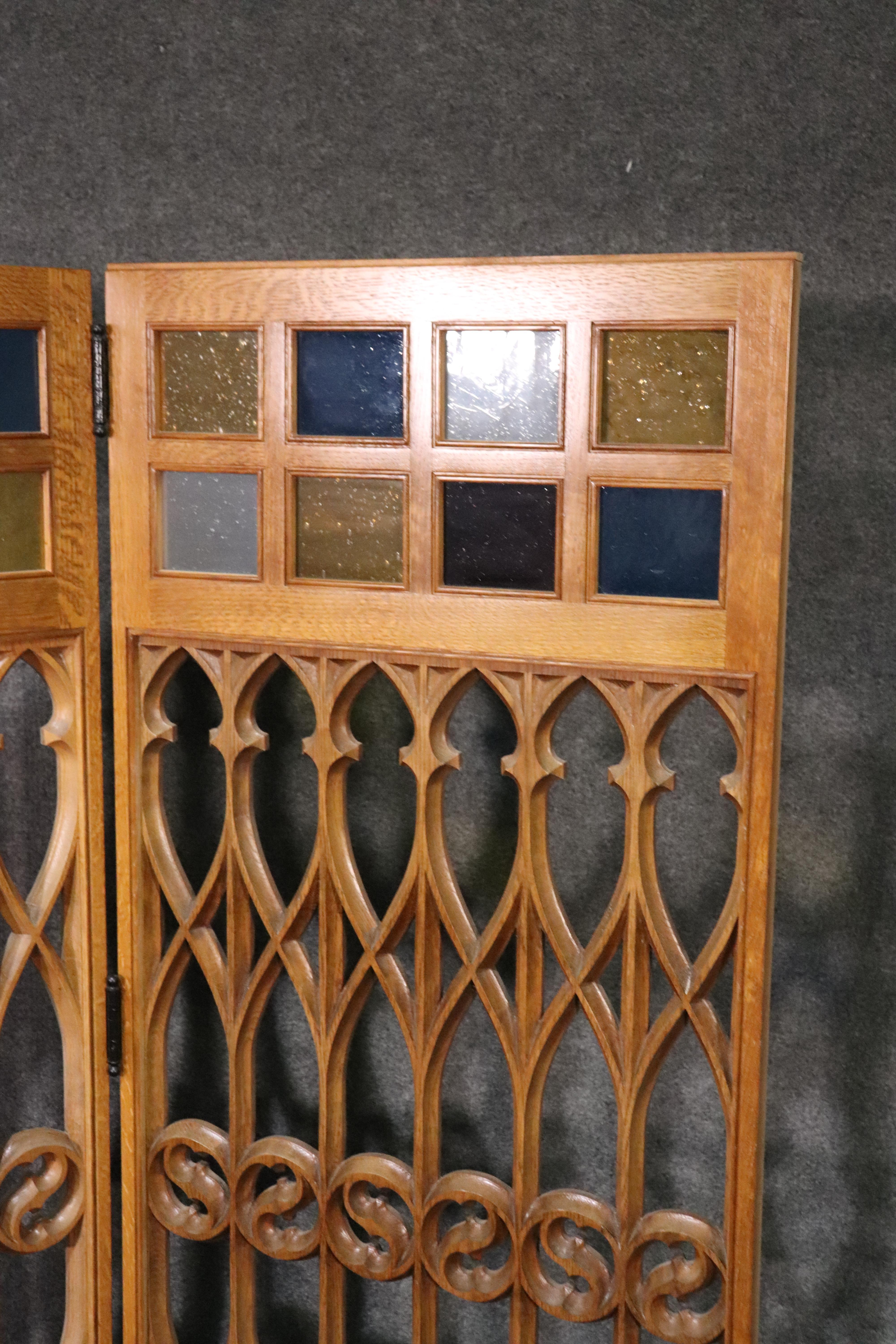 Contemporary 1 of 12 Stained Glass Solid Oak Gothic Panels Doors Architectural Elements