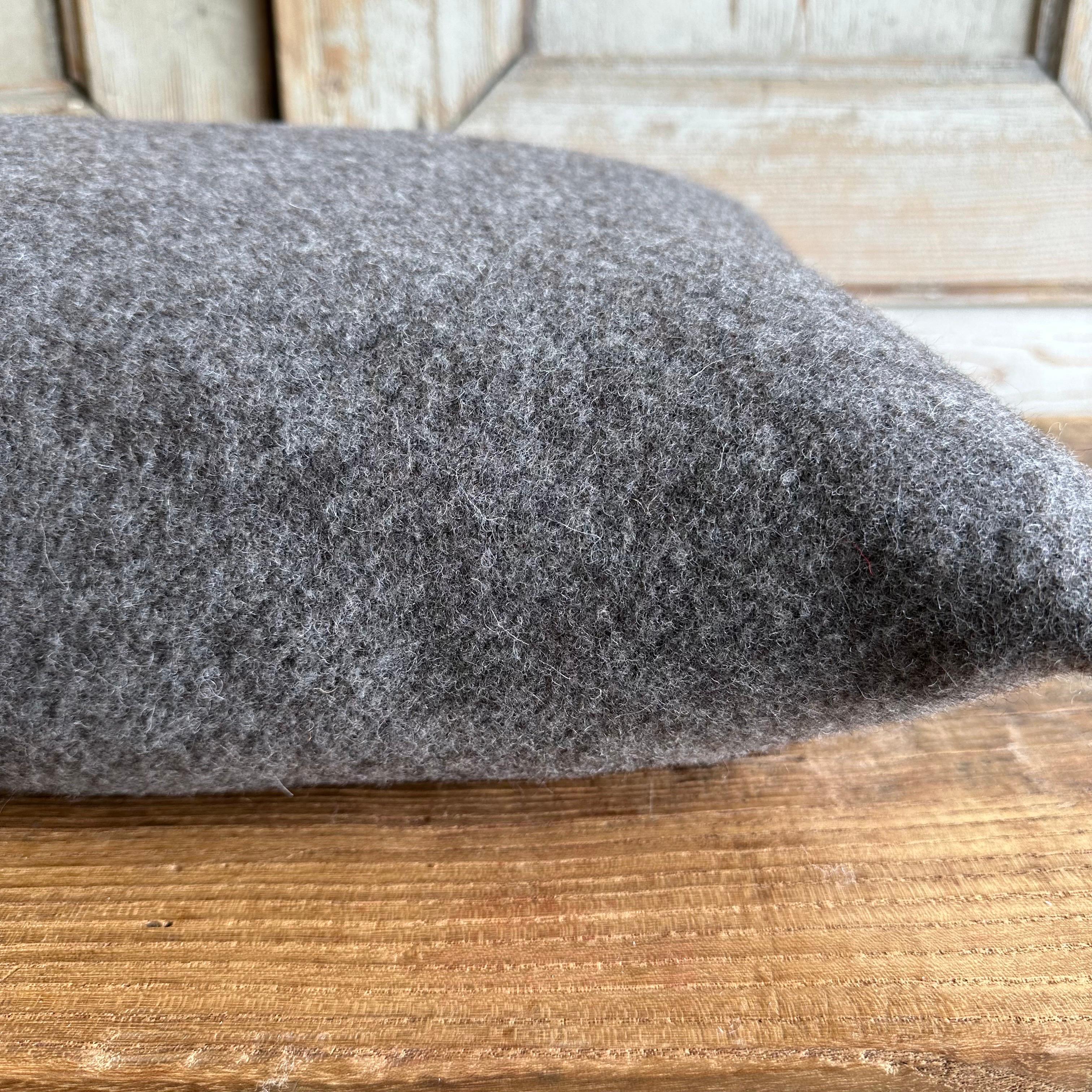Contemporary Custom Made Stone Alpaca Wool Lumbar Pillow with Insert