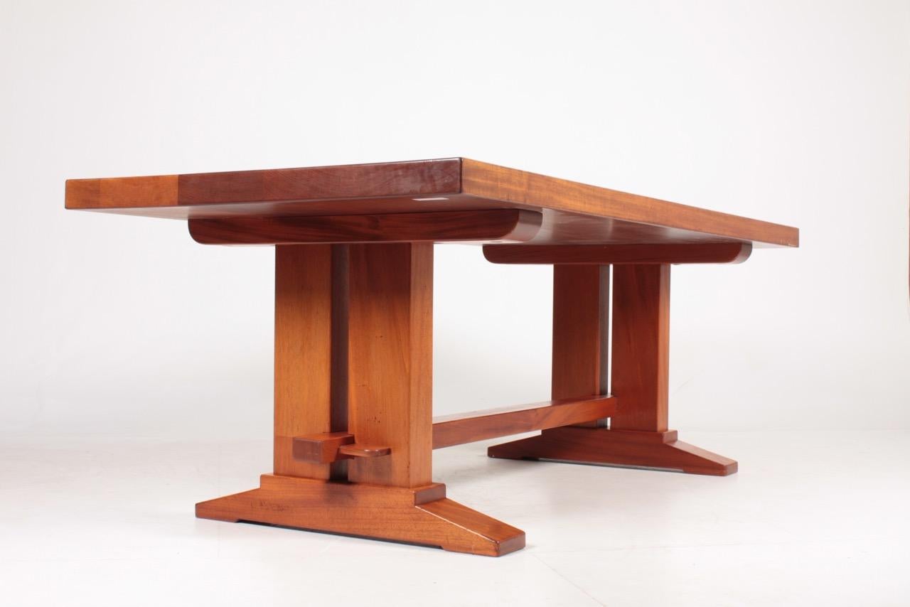 Dining table in solid mahogany designed and made by Søborg Møbler. Great original condition.