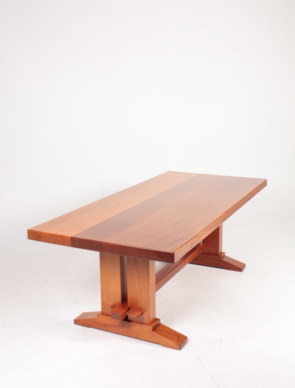Custom Made Table in Solid Mahogany by Søborg Møbler, Danish Modern Design 1980s For Sale 2