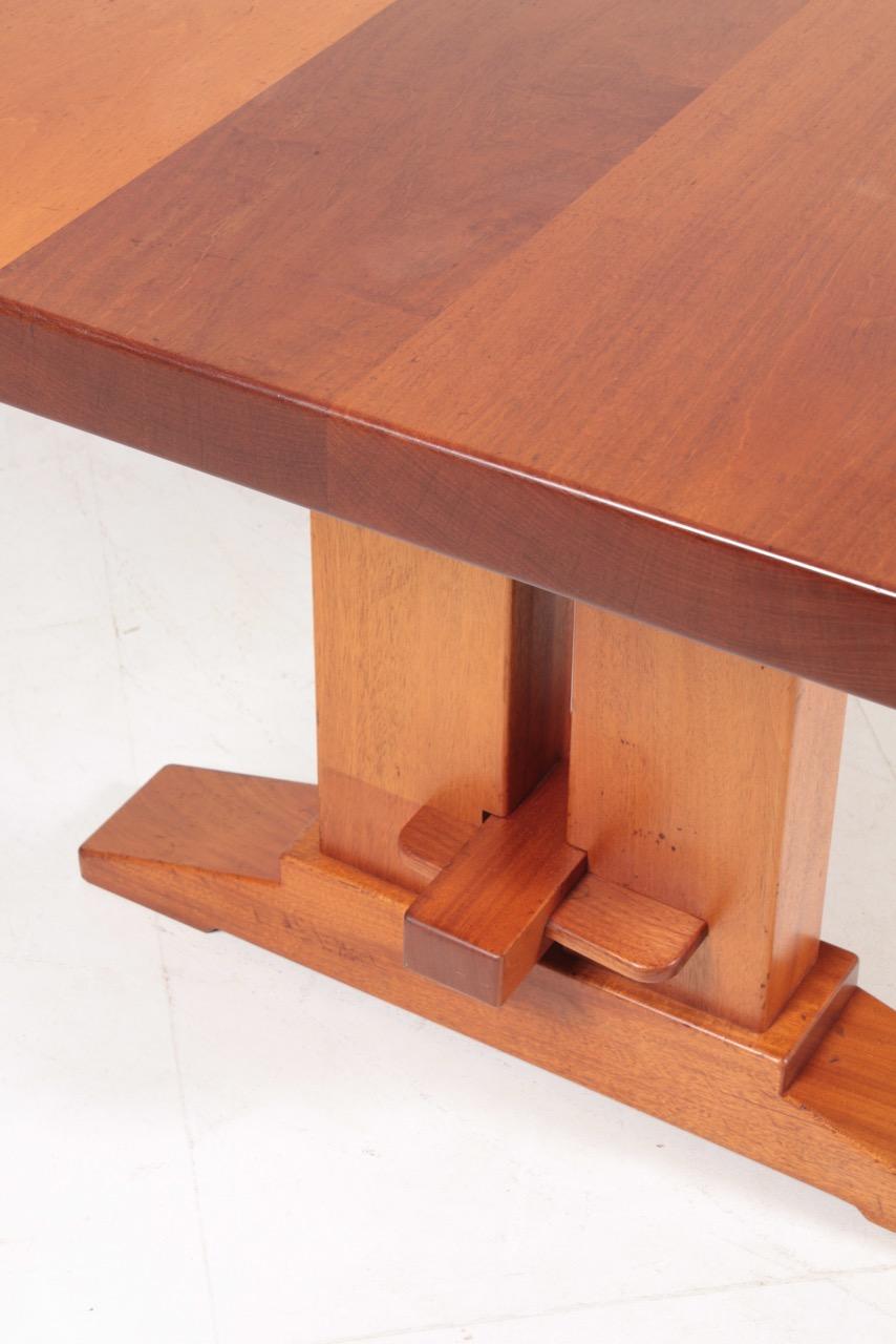 Custom Made Table in Solid Mahogany by Søborg Møbler, Danish Modern Design 1980s For Sale 3