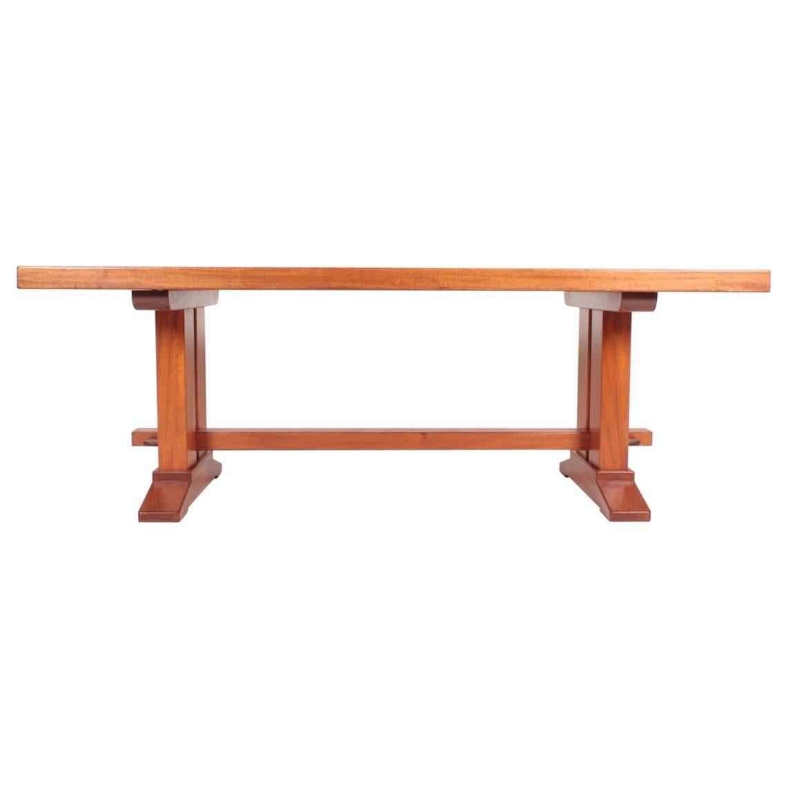 Custom Made Table in Solid Mahogany by Søborg Møbler, Danish Modern Design 1980s For Sale