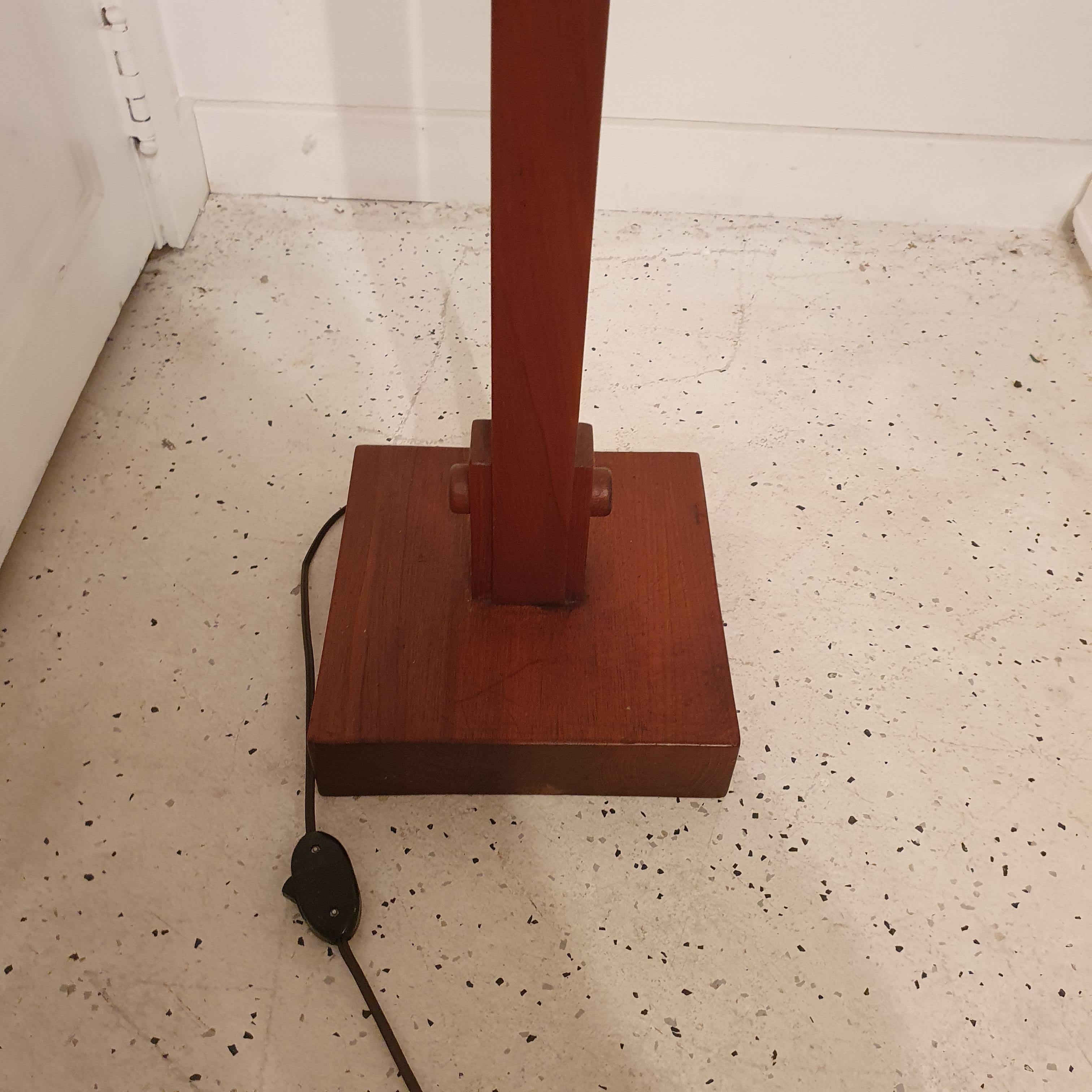 Mid-20th Century Custom Made Teak Floor Lamp in the Style of Nakashima For Sale