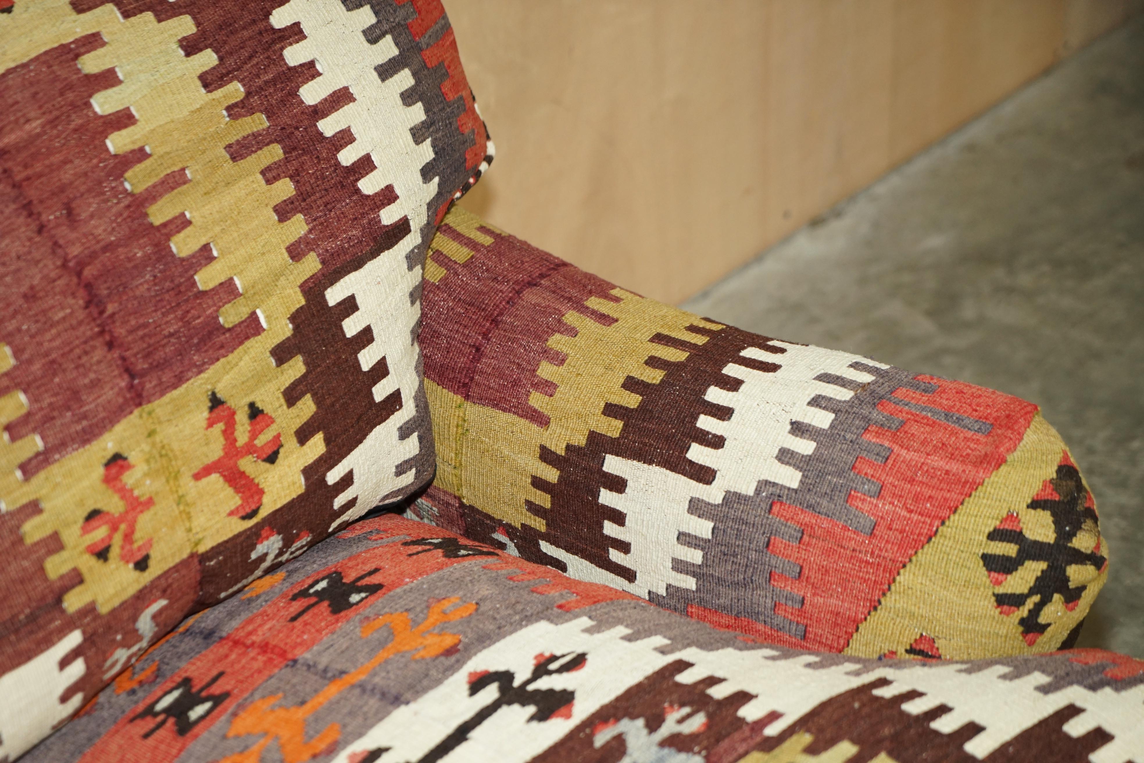 Hand-Crafted Custom Made to Order George Smith Chelsea Signature Standard Arm Kilim Armchair