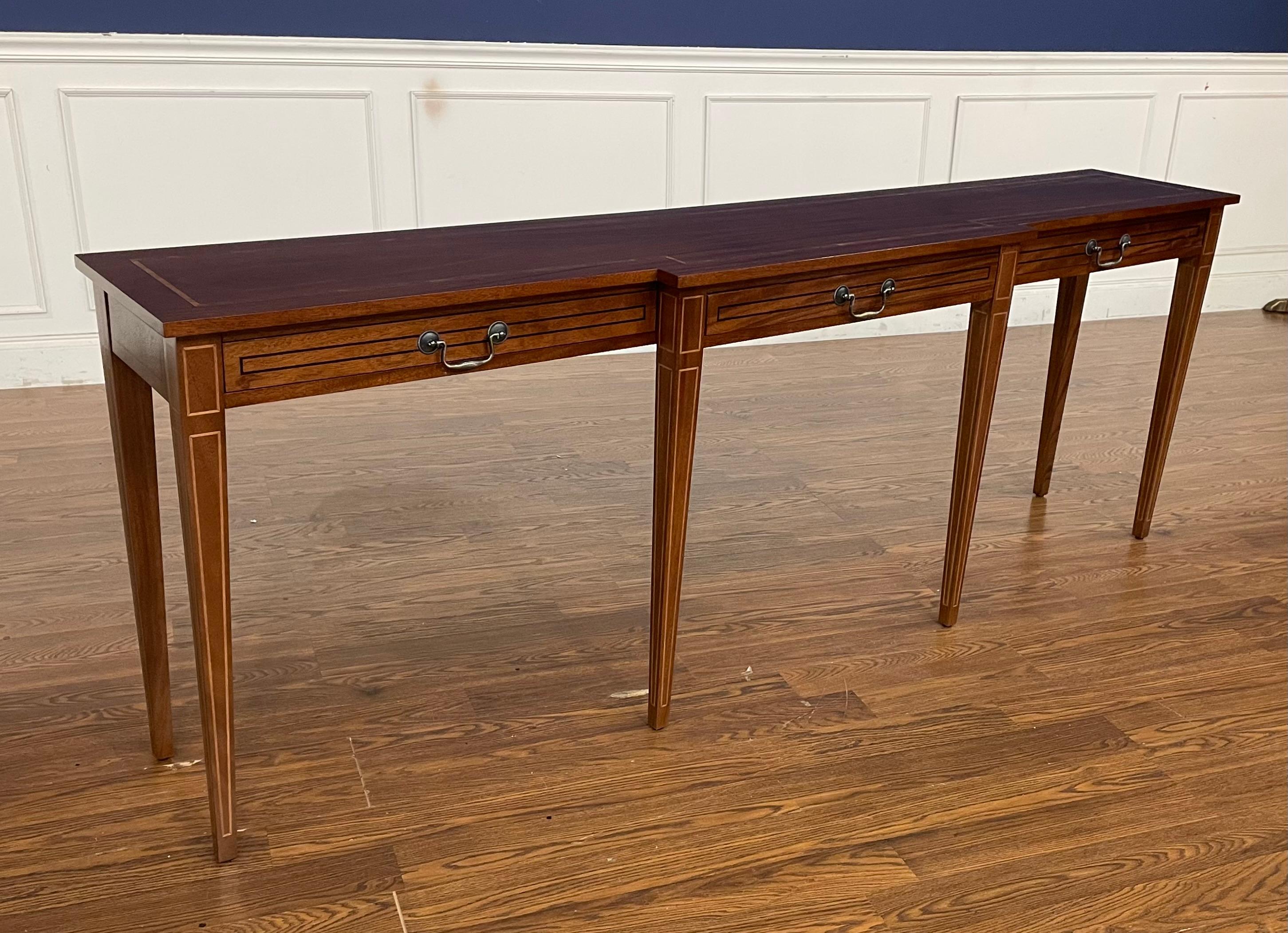 Custom Made-To-Order Mahogany Hepplewhite Console/Sofa Table 84” Long For Sale 7