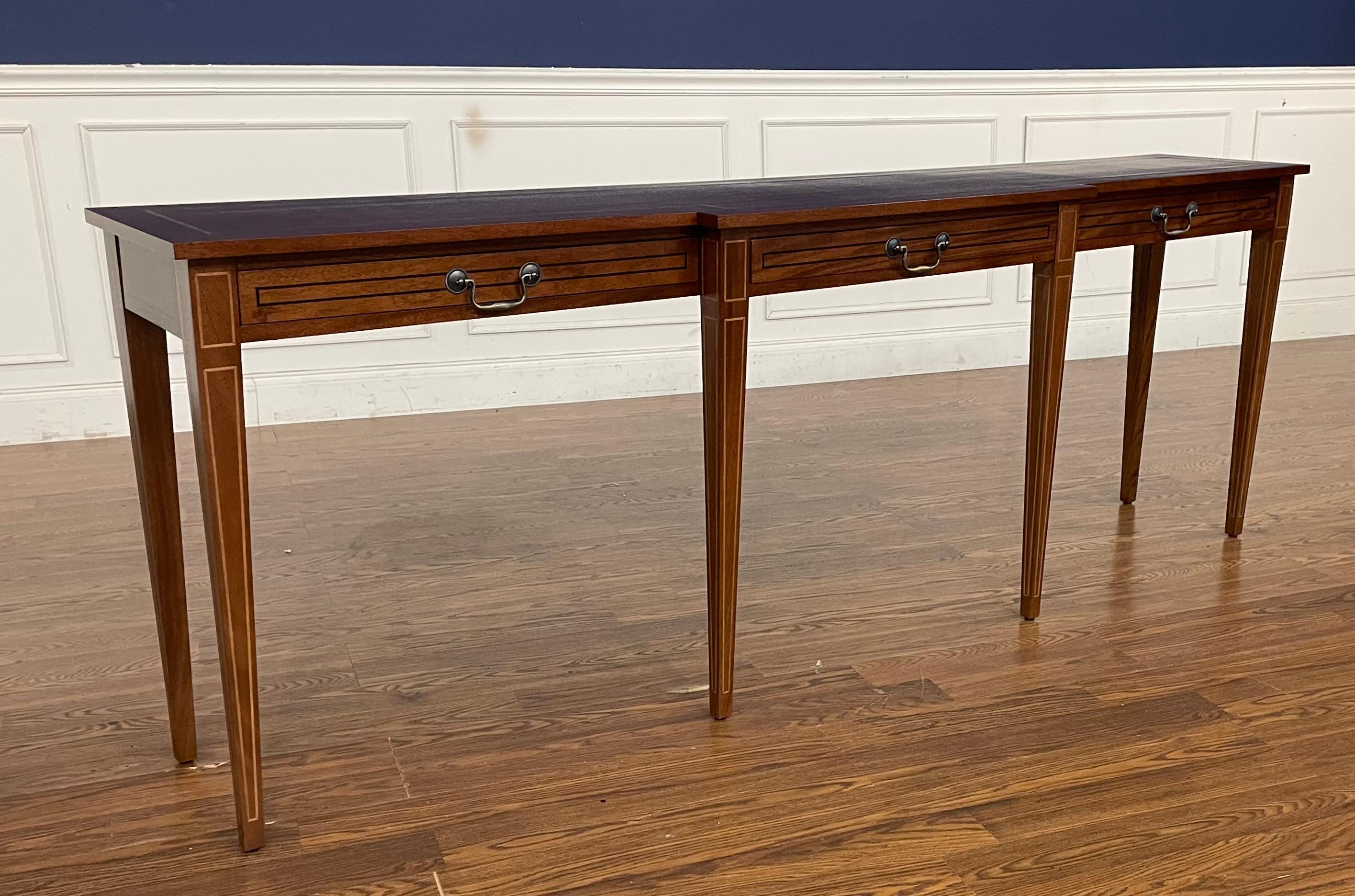 Custom Made-To-Order Mahogany Hepplewhite Console/Sofa Table 84” Long For Sale 8