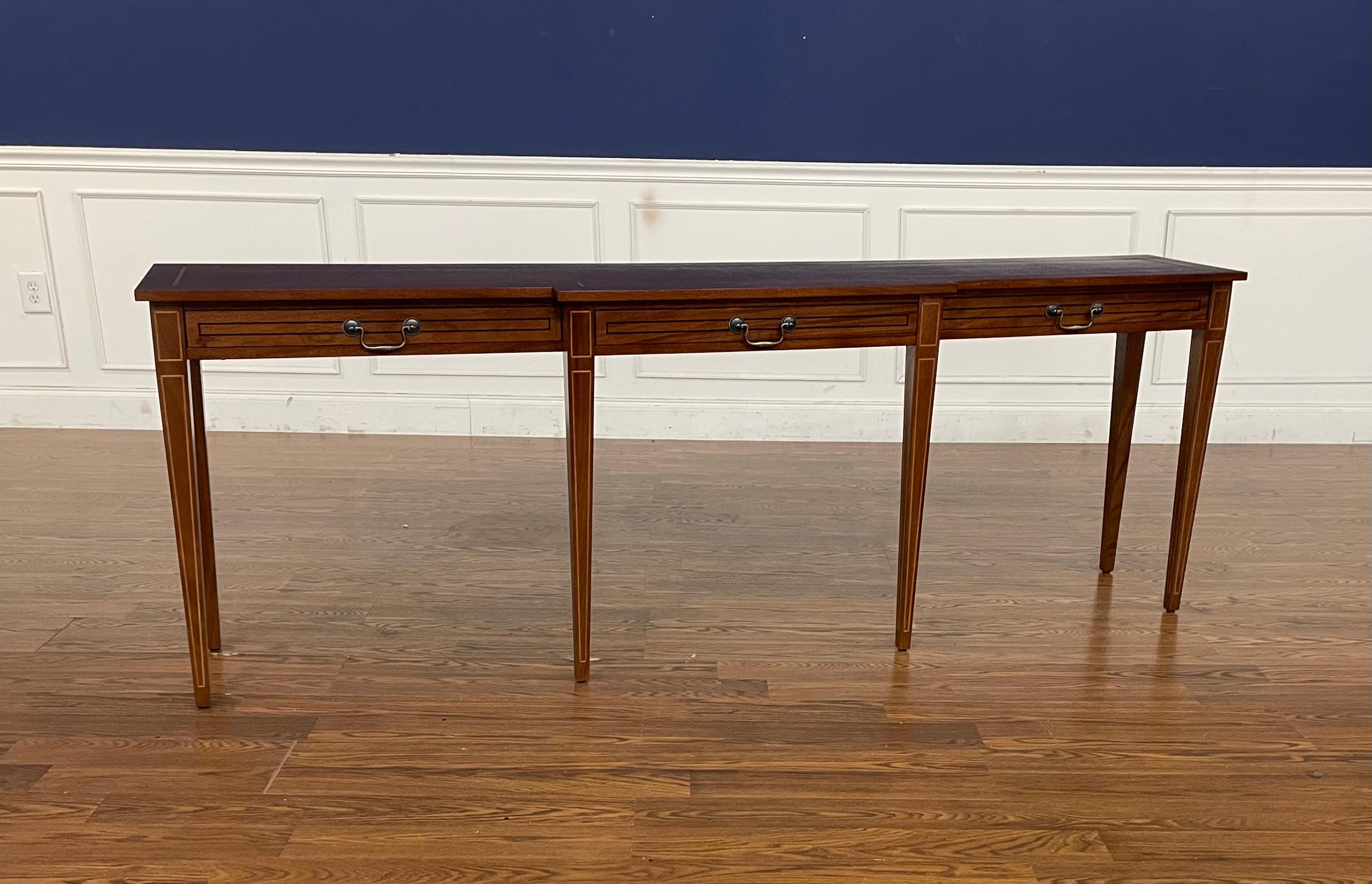 Custom Made-To-Order Mahogany Hepplewhite Console/Sofa Table 84” Long For Sale 9