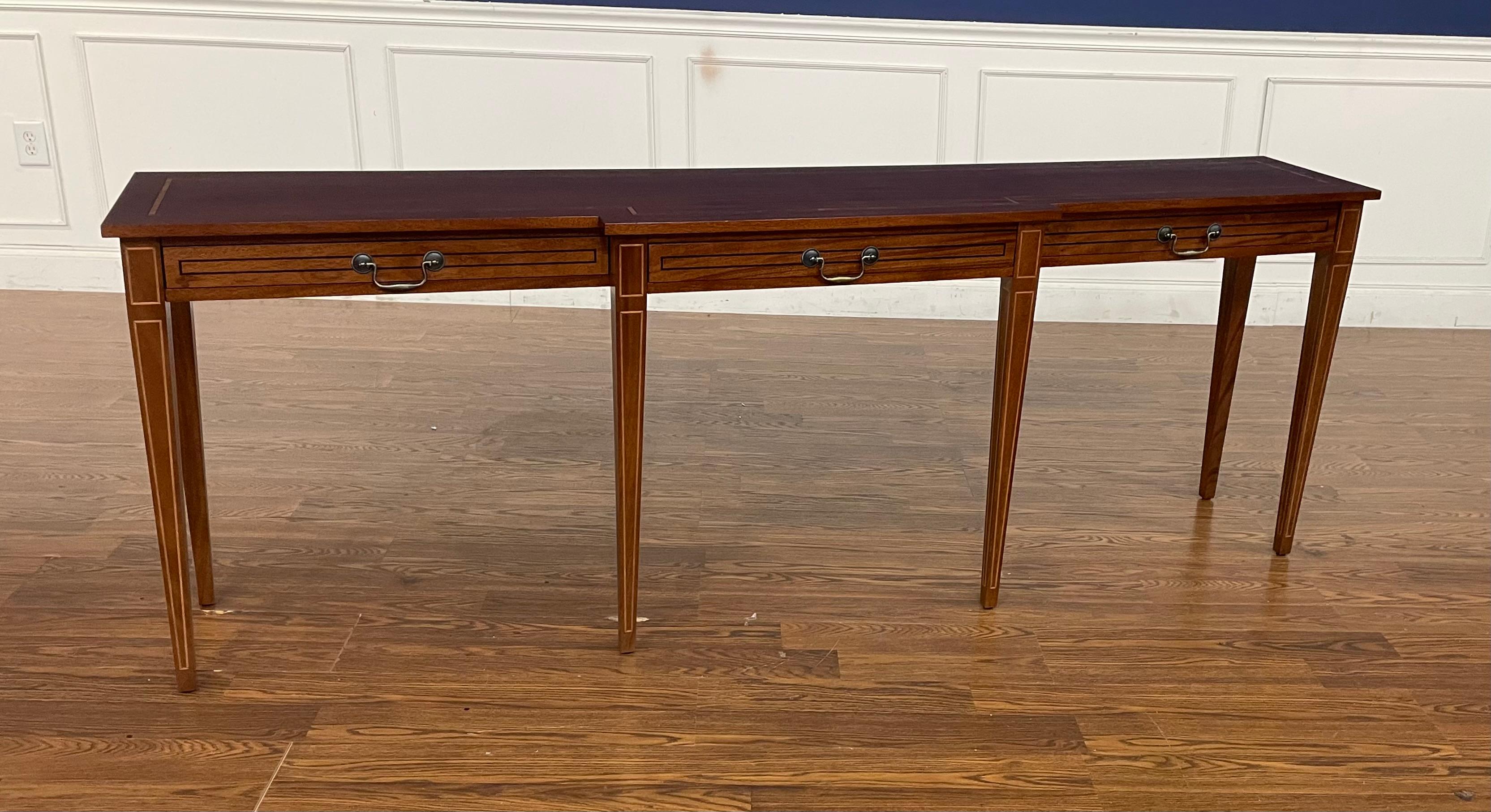 Custom Made-To-Order Mahogany Hepplewhite Console/Sofa Table 84” Long For Sale 10