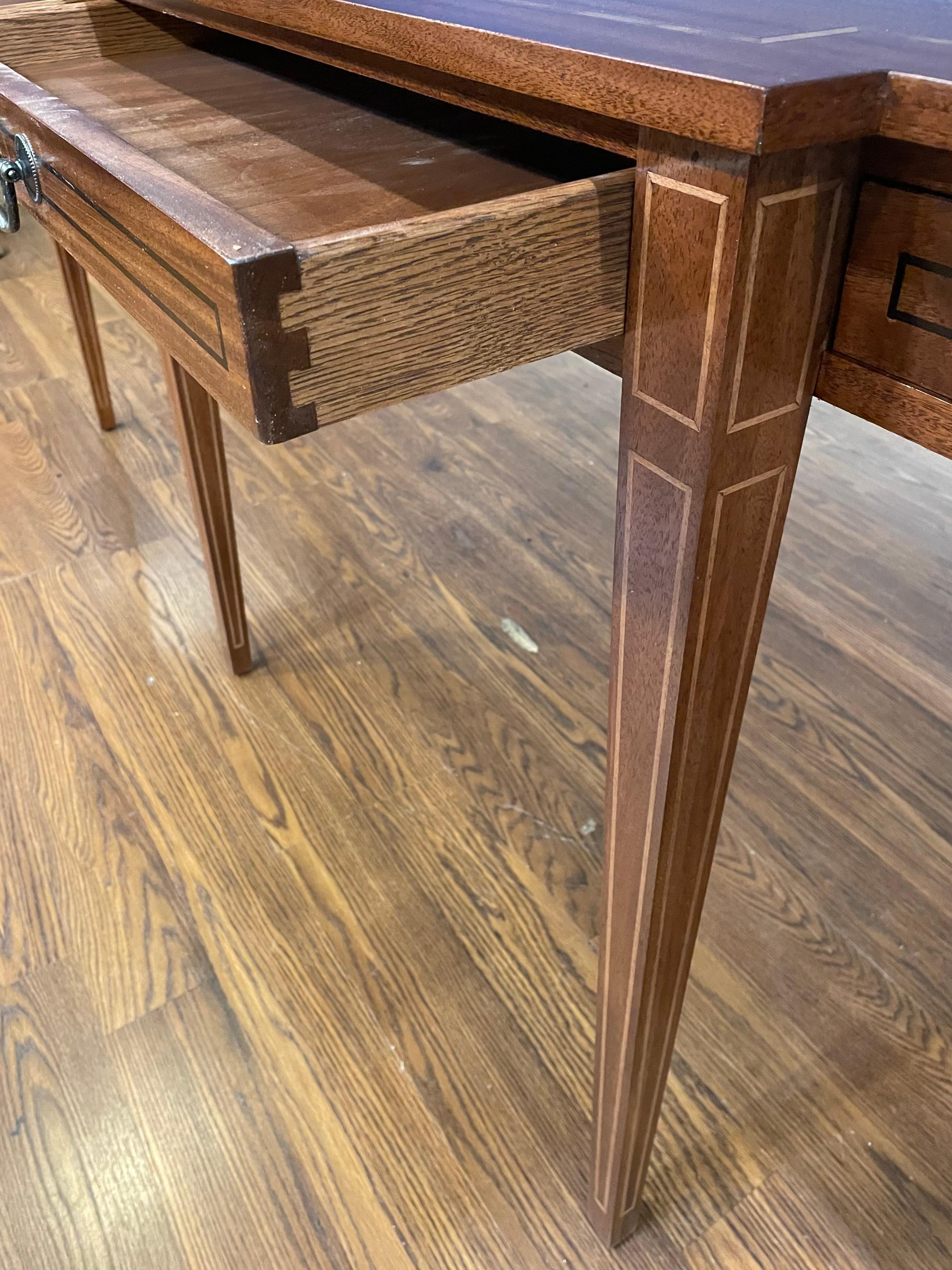 Custom Made-To-Order Mahogany Hepplewhite Console/Sofa Table 84” Long For Sale 2