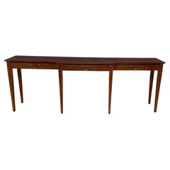 CUSTOM MADE Console/table de salon en acajou de Hepplewhite 84 long