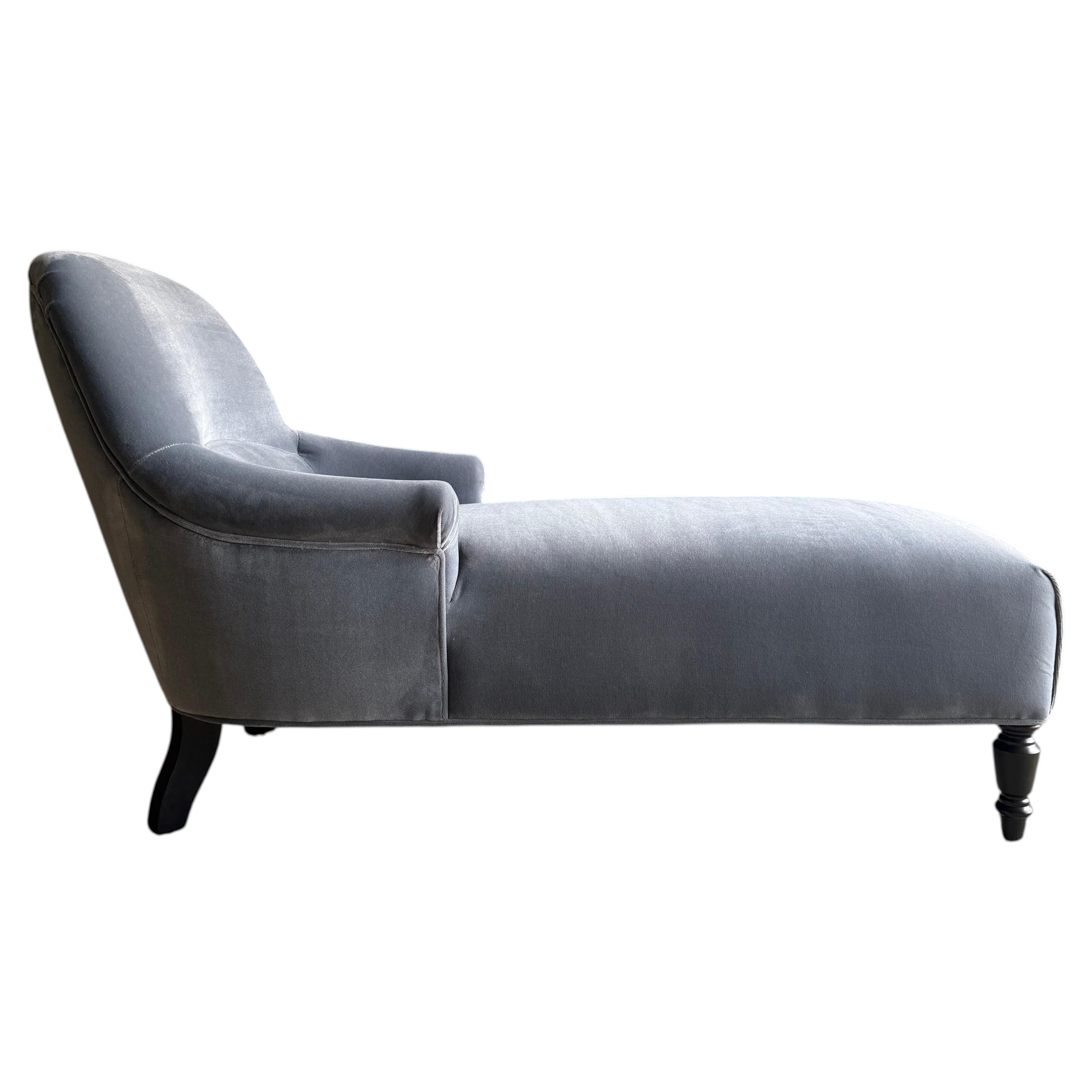 Custom Made to Order Napoli Chaise Lounge in Velvet Linen or COM