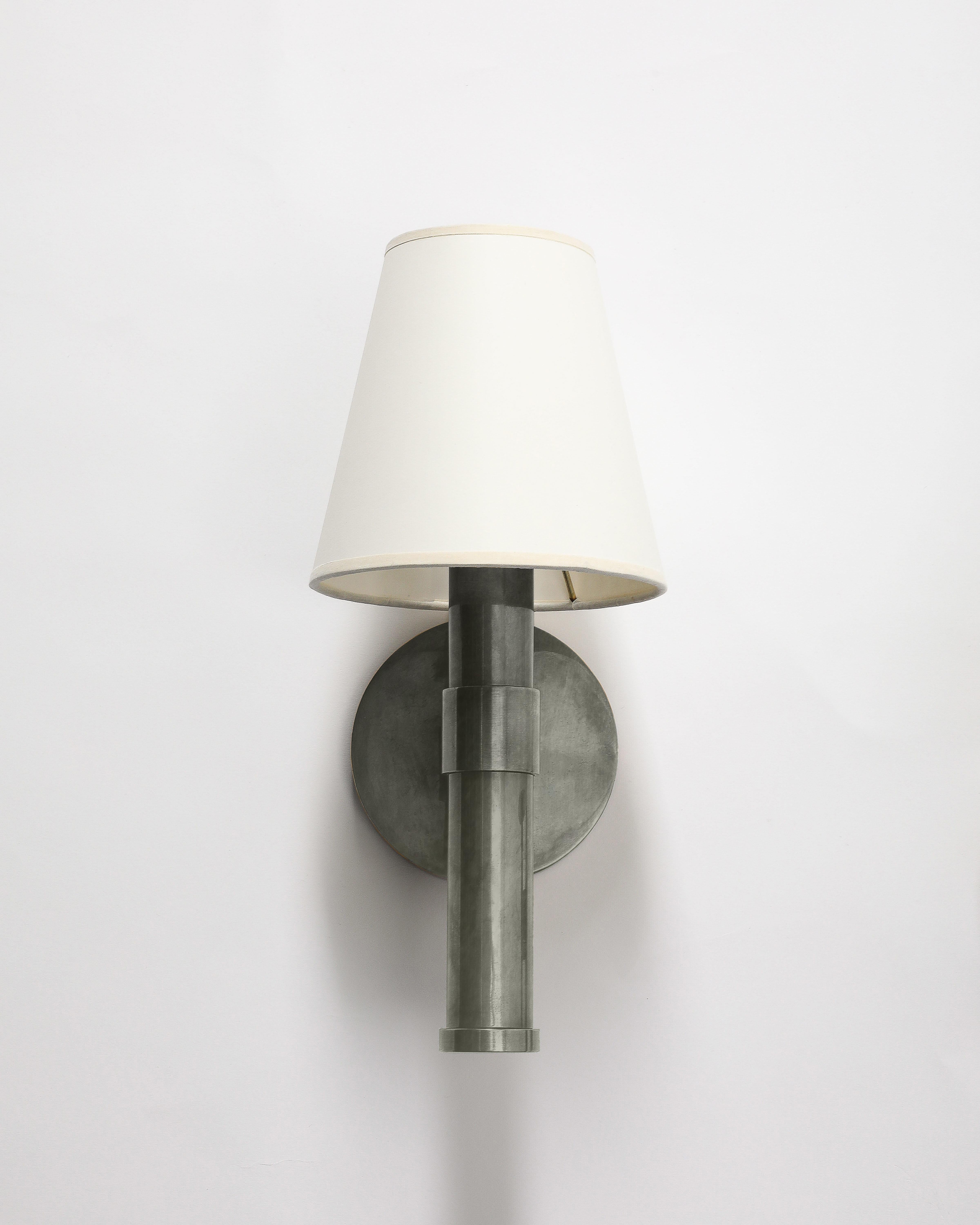 Priced Individually. Lead time is 6-8 weeks.

Patinates beautifully with time. Can be made in nickel, patinated brass, lacquered brass, and steel. Powder coating available on request.