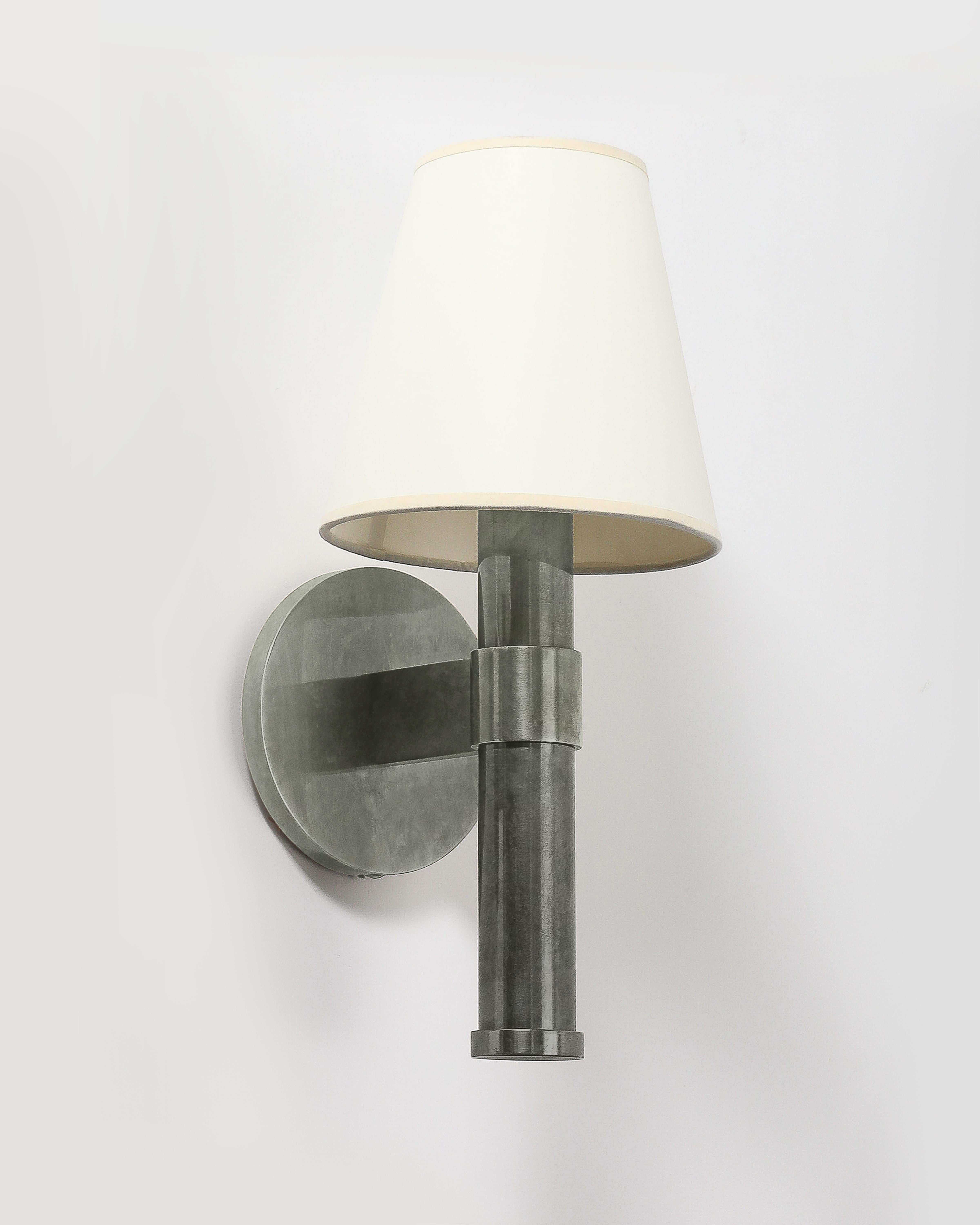 Patiné Custom Made-to-Order Patinated Steel Sconce by Robert Stilin en vente