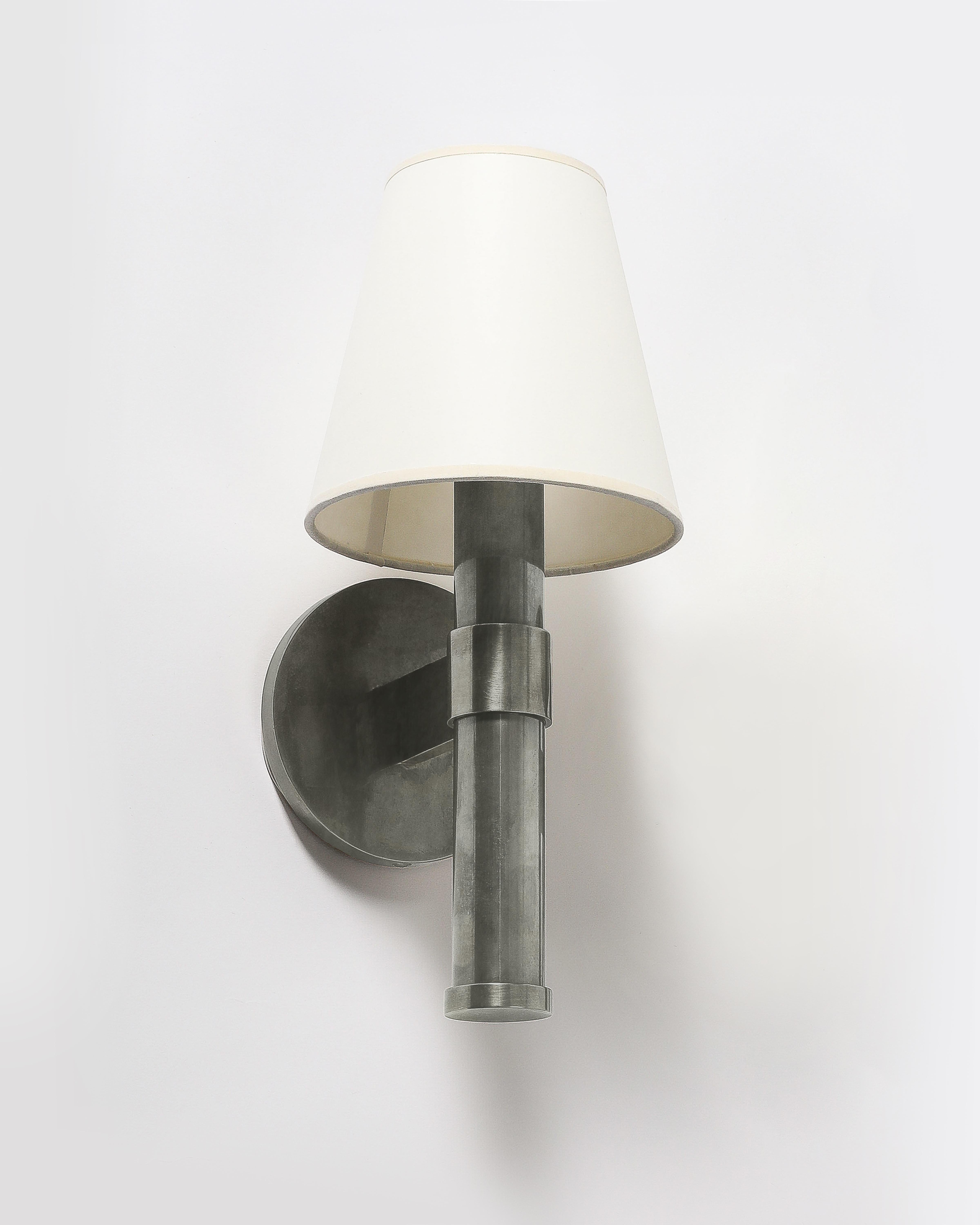 XXIe siècle et contemporain Custom Made-to-Order Patinated Steel Sconce by Robert Stilin en vente