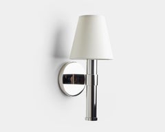 Custom Made-to-Order Polished Nickel Sconce with Paper Shade by Robert Stilin