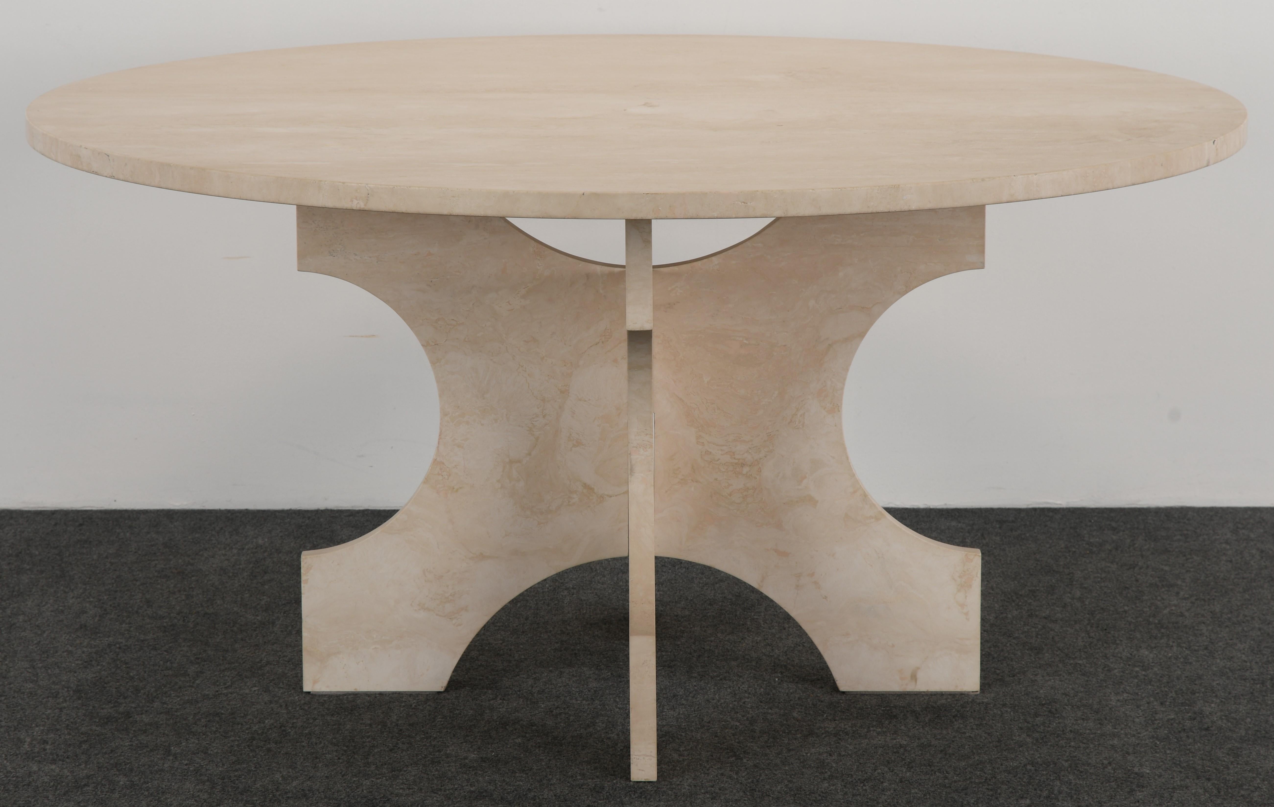 Italian Custom Made Travertine Dining Table by Balsamo Antiques, 20th Century