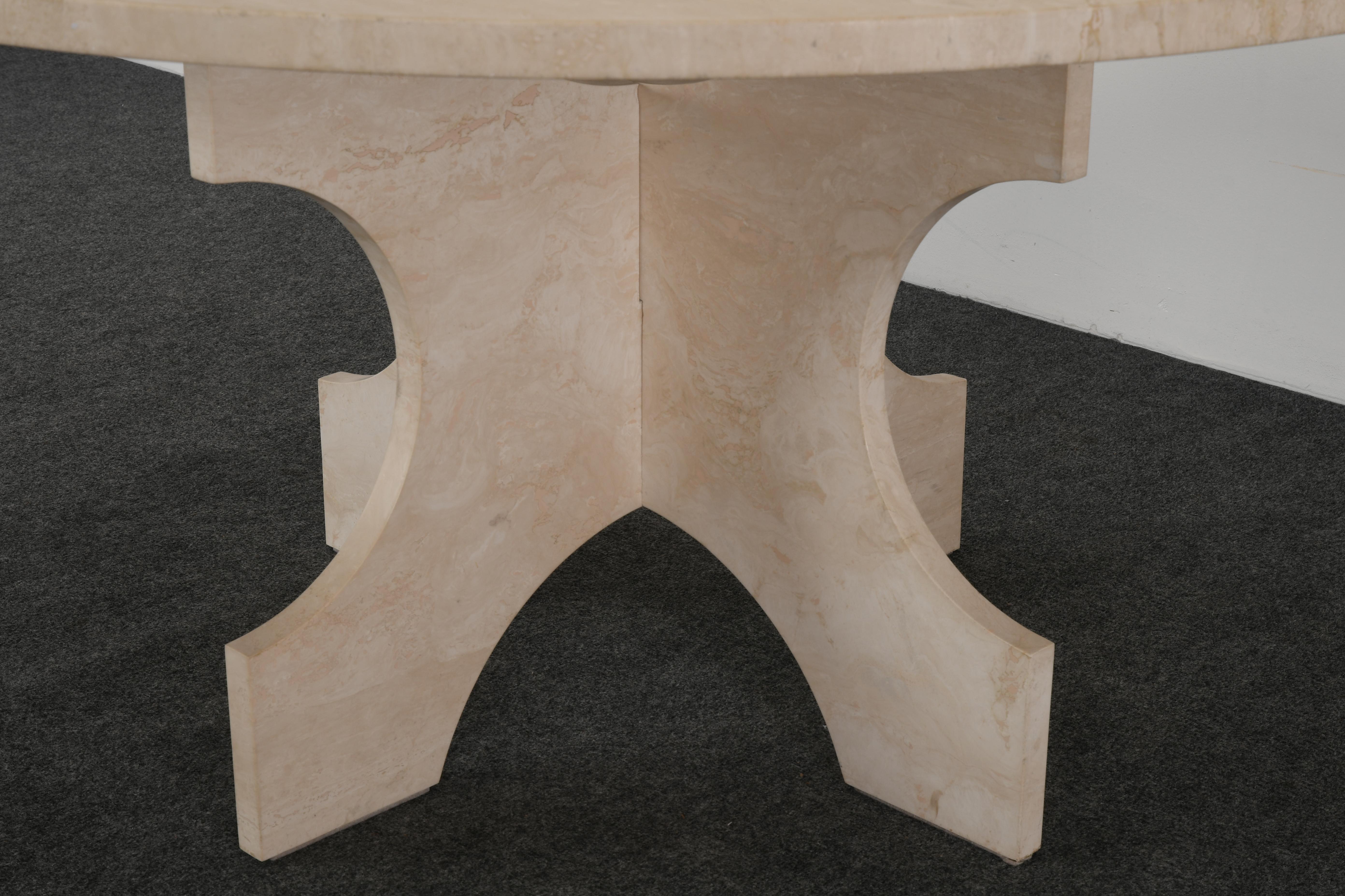 Custom Made Travertine Dining Table by Balsamo Antiques, 20th Century 3