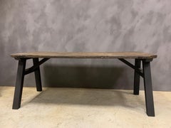 Custom Made Trestle Table Reclaimed Wood