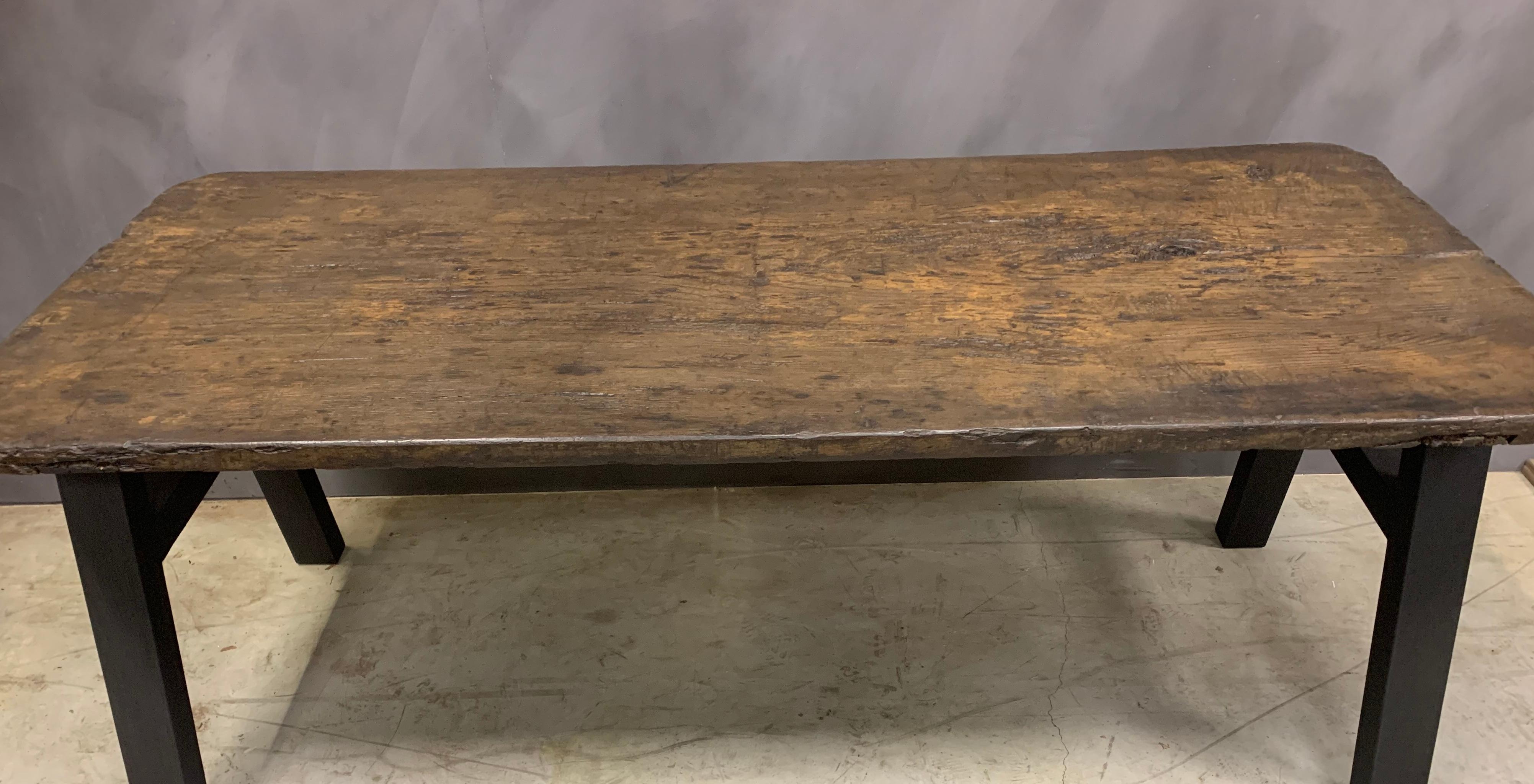 Fait main CUSTOM MADE Table à tréteaux en bois recyclé en vente