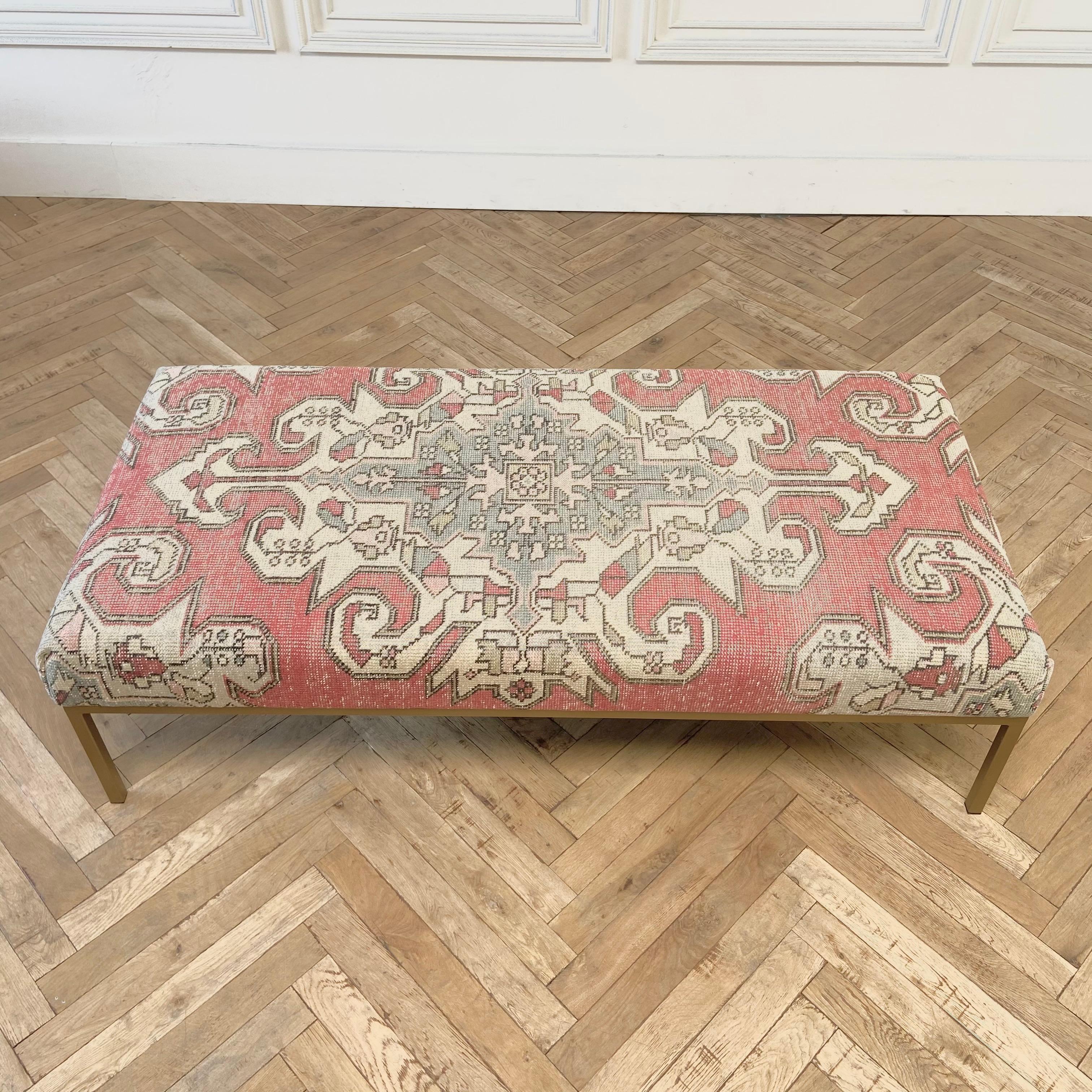 rug covered ottoman