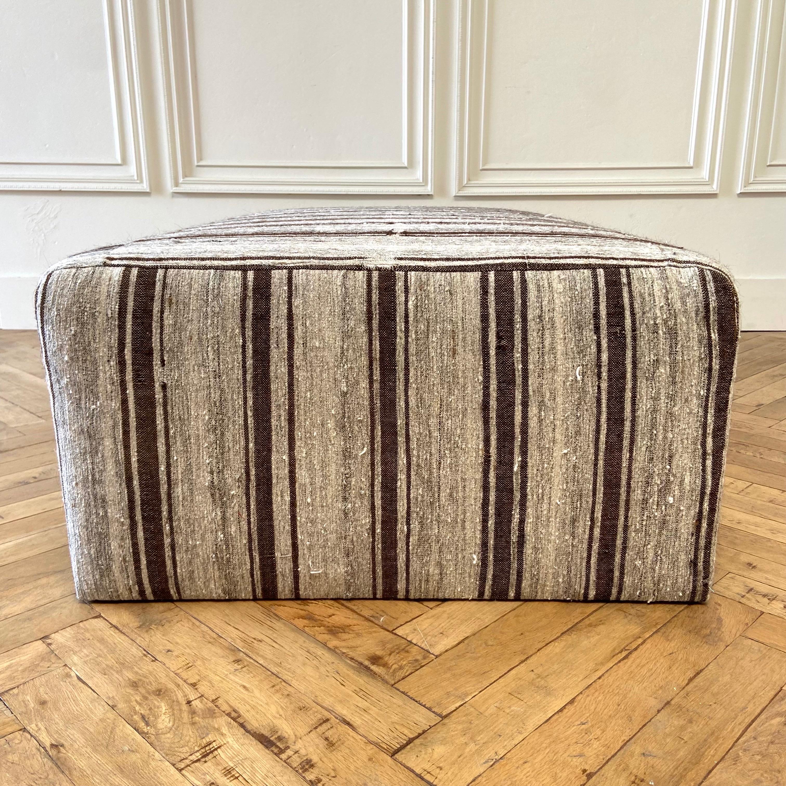 Custom Made Turkish Rug Cube Style Ottoman 5