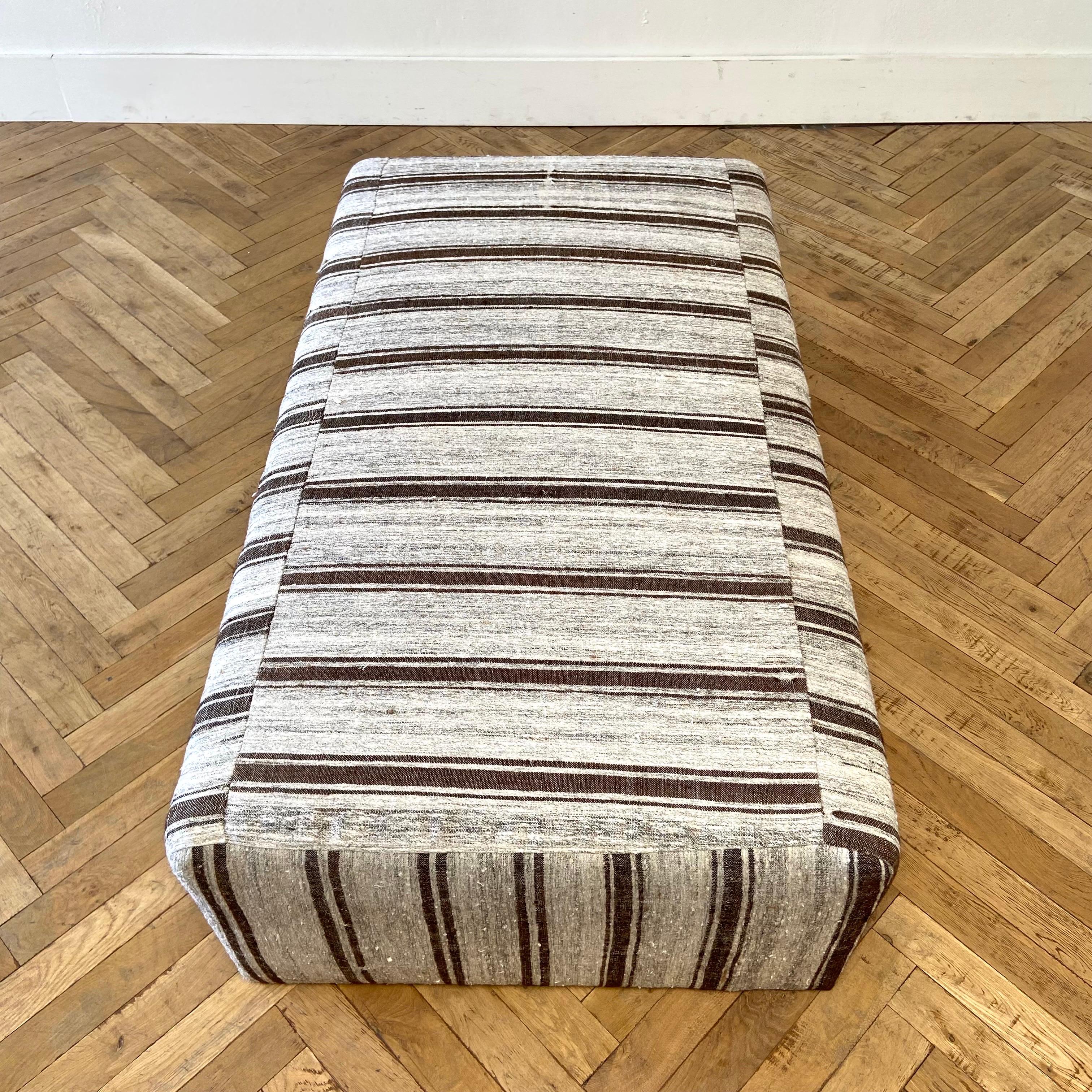 Custom Made Turkish Rug Cube Style Ottoman 1
