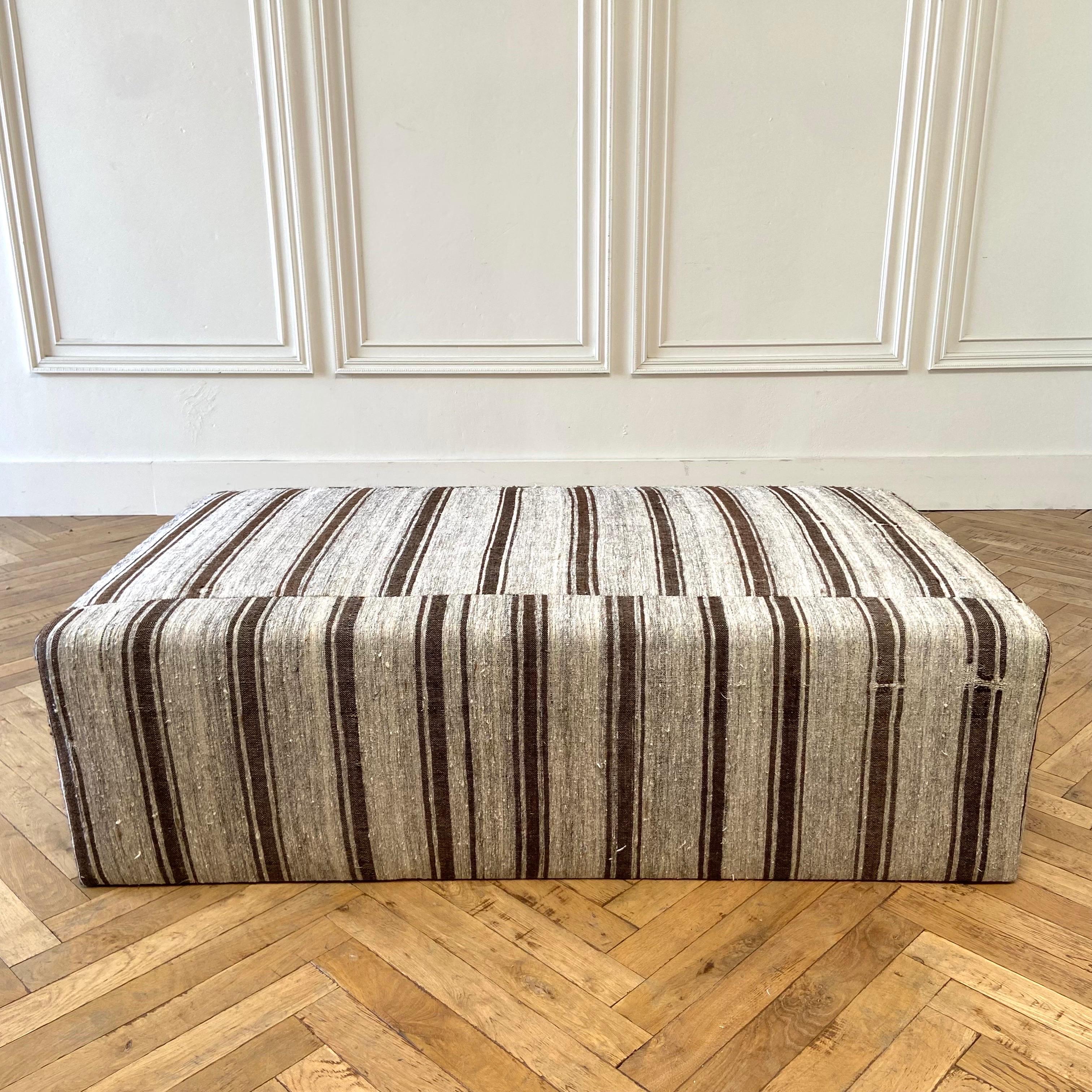 Custom Made Turkish Rug Cube Style Ottoman 2
