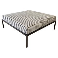Custom Made Turkish Rug Ottoman with Iron Base