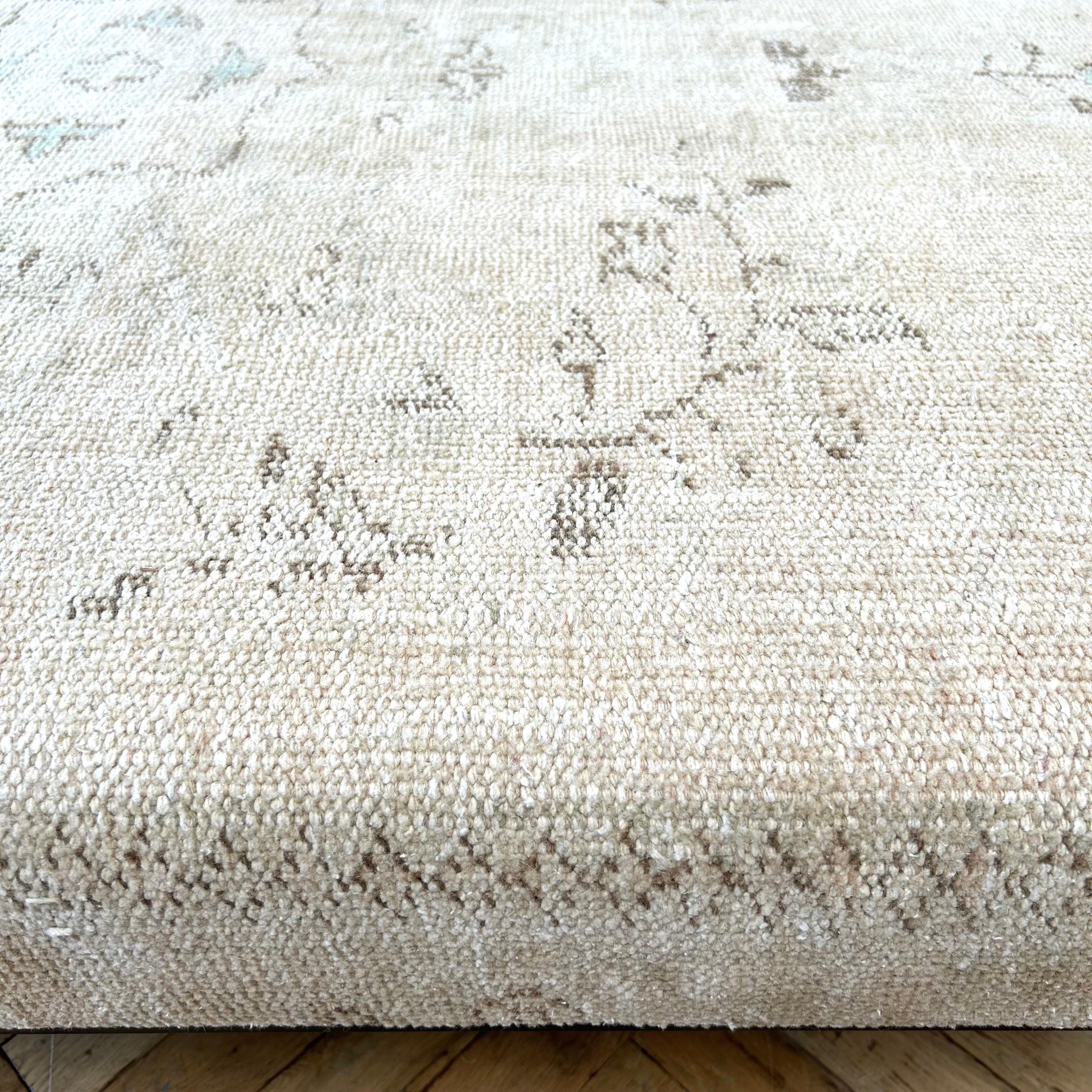Custom Made Turkish Vintage Rug Ottoman with Metal Base 10