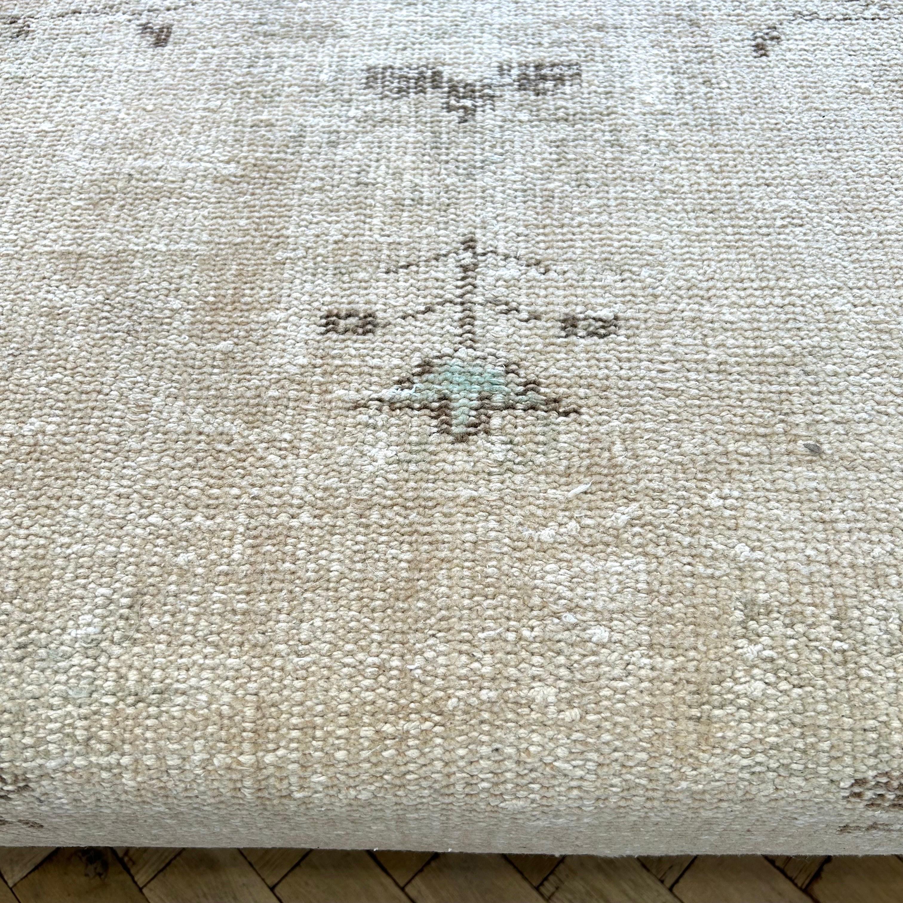 Custom Made Turkish Vintage Rug Ottoman with Metal Base 11