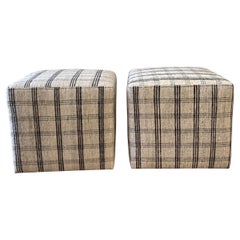 Ottomans en laine turc de style cube fabriqués sur mesure