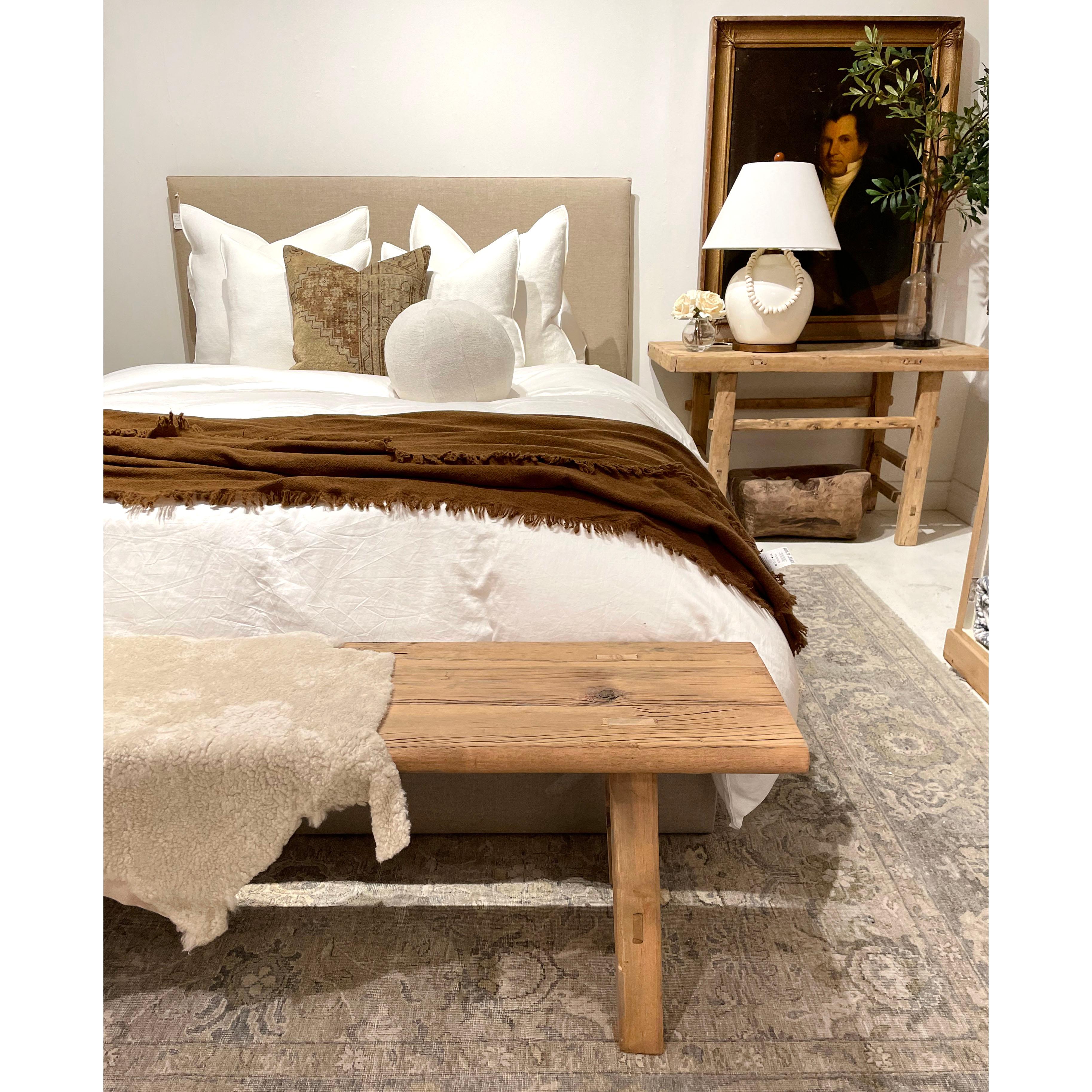 Queen Size
This Classic headboard with modern style, has been upholstered in a heavy textured linen fabric. Extremely solid and sturdy when assembled. This item is being customized for your order, please allow 10-12 weeks for production.
65” W x