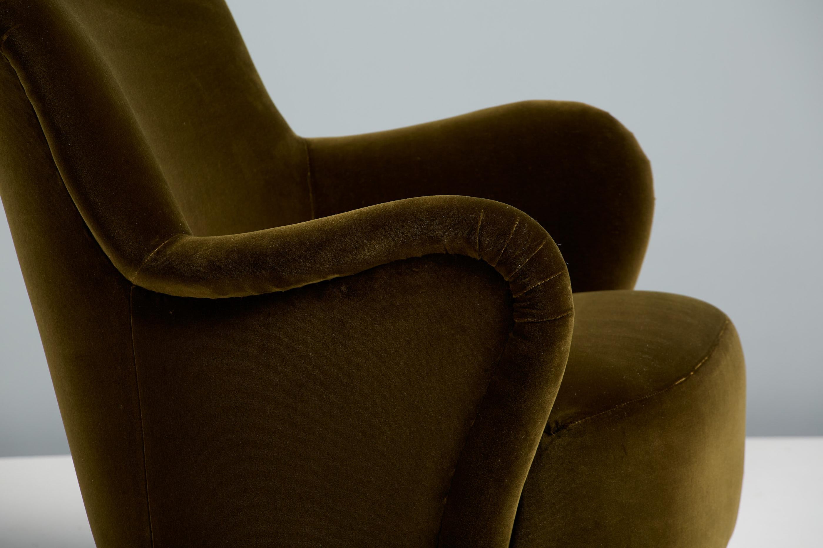Albin Lounge Chair in Cotton Velvet by Dagmar For Sale 3